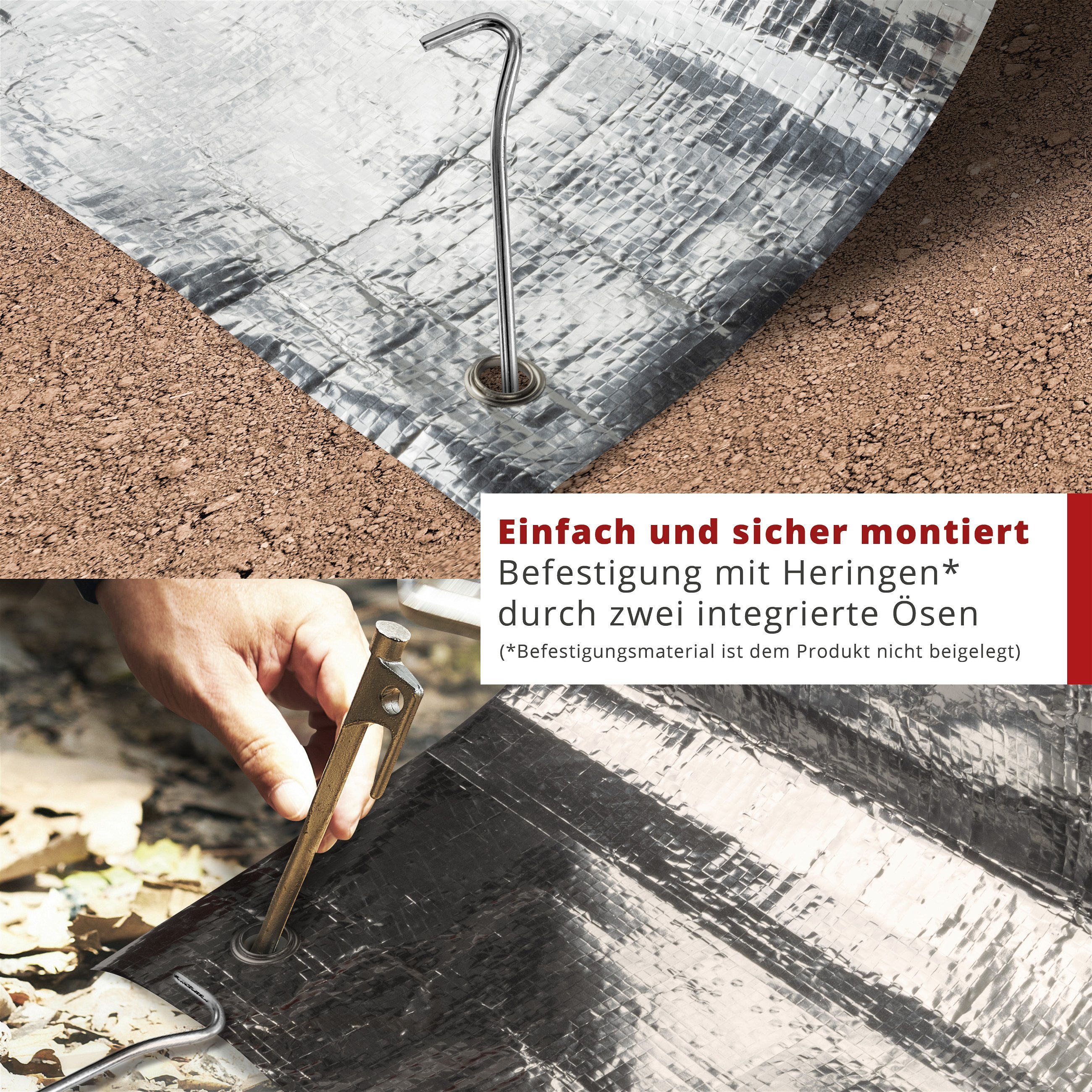 Reifen-Thermoradabdeckung, 2 Stück Radschutzhüllen bis 17 Zoll/195mm, Reifenabdeckung silber