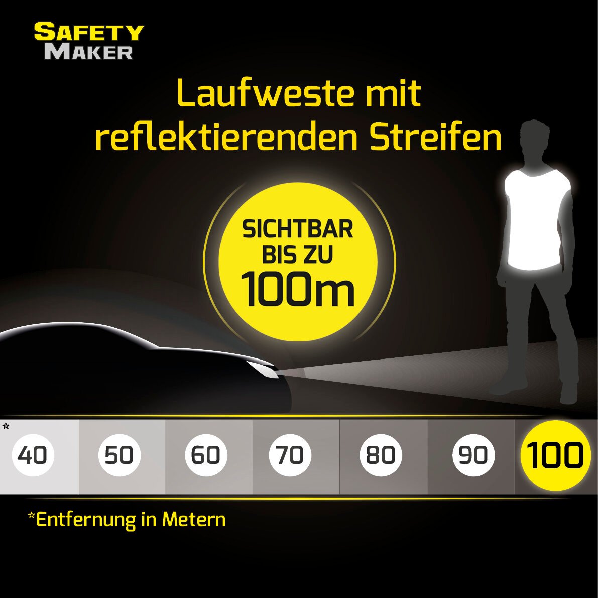 Laufweste mit reflektierenden Streifen pink - Grösse S/M