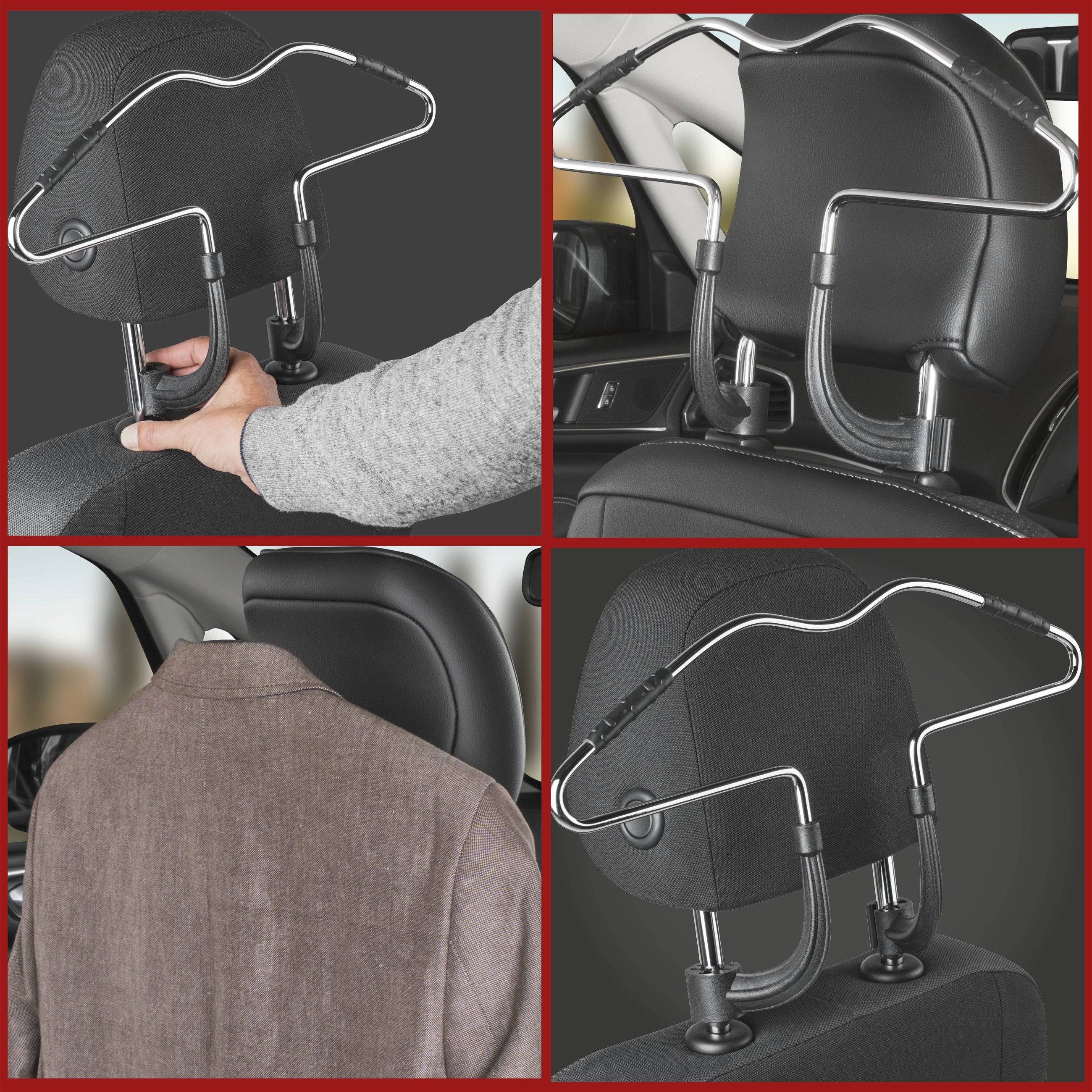 Car coat hanger for headrest, steel