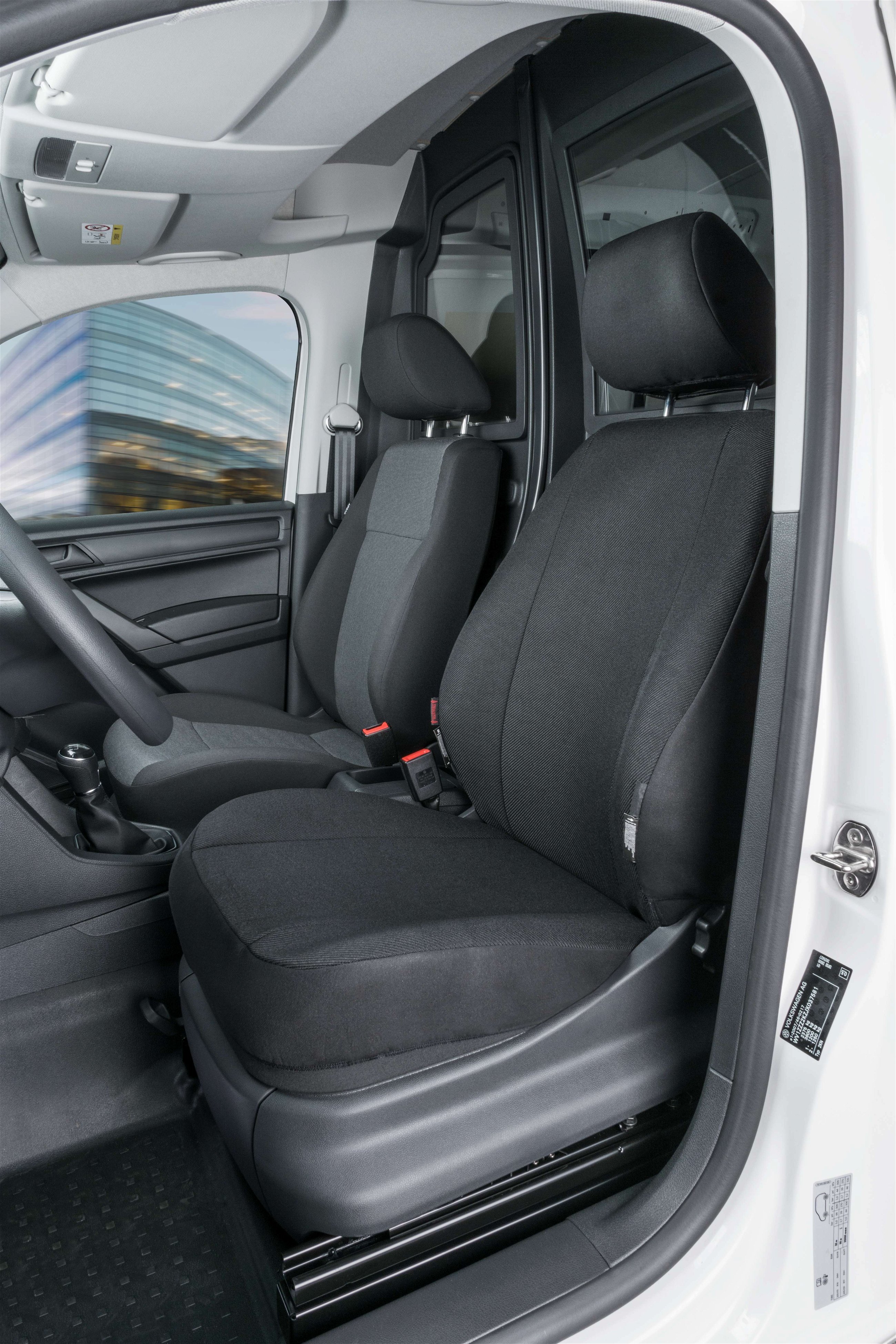 Housse de siège Transporter en tissu pour VW Caddy, siège avant simple