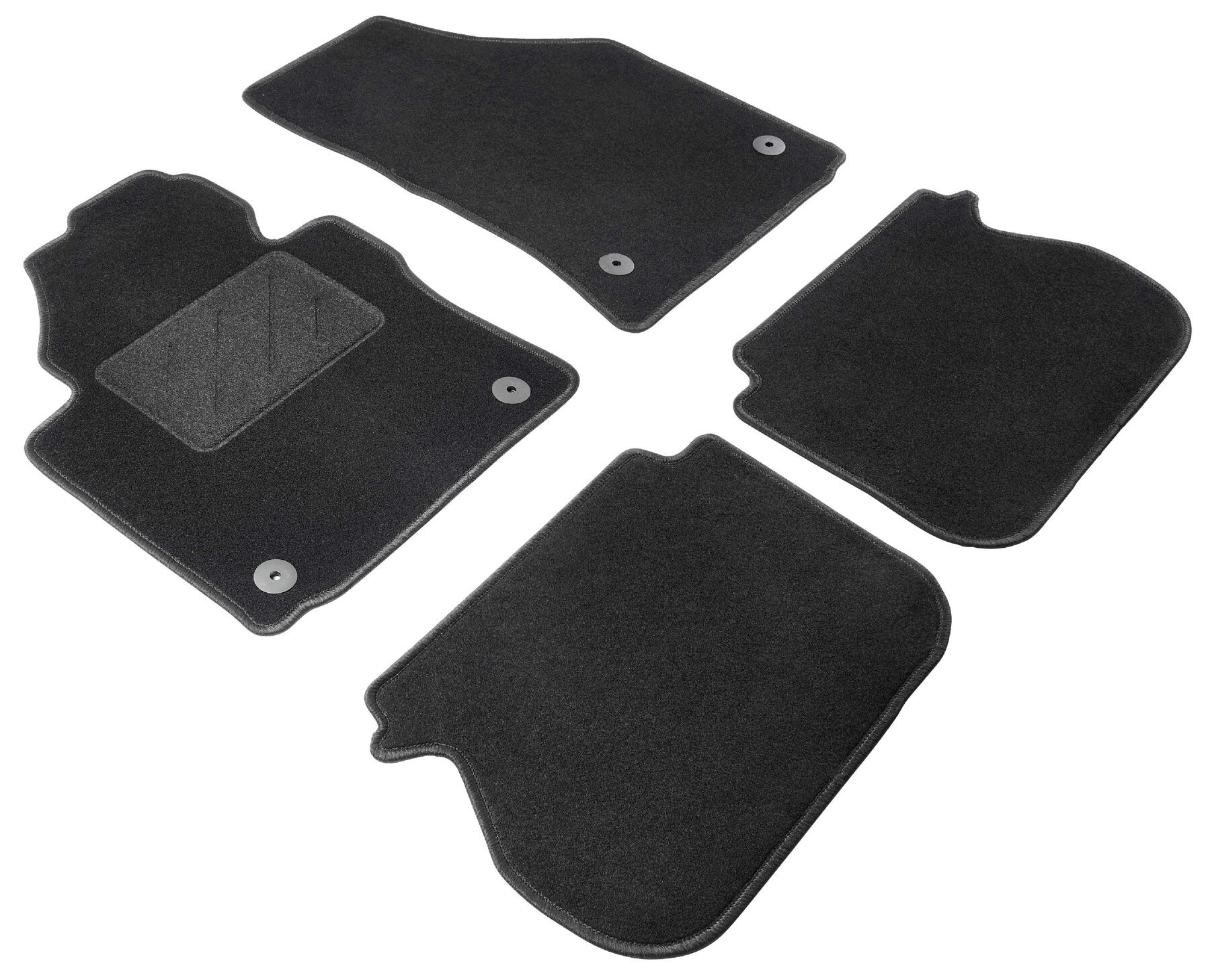 Tappetini per VW Caddy III 03/2004-05/2015, Caddy IV con 2 porte scorrevoli, Caddy Maxi Life anteriore e 1a fila di sedili