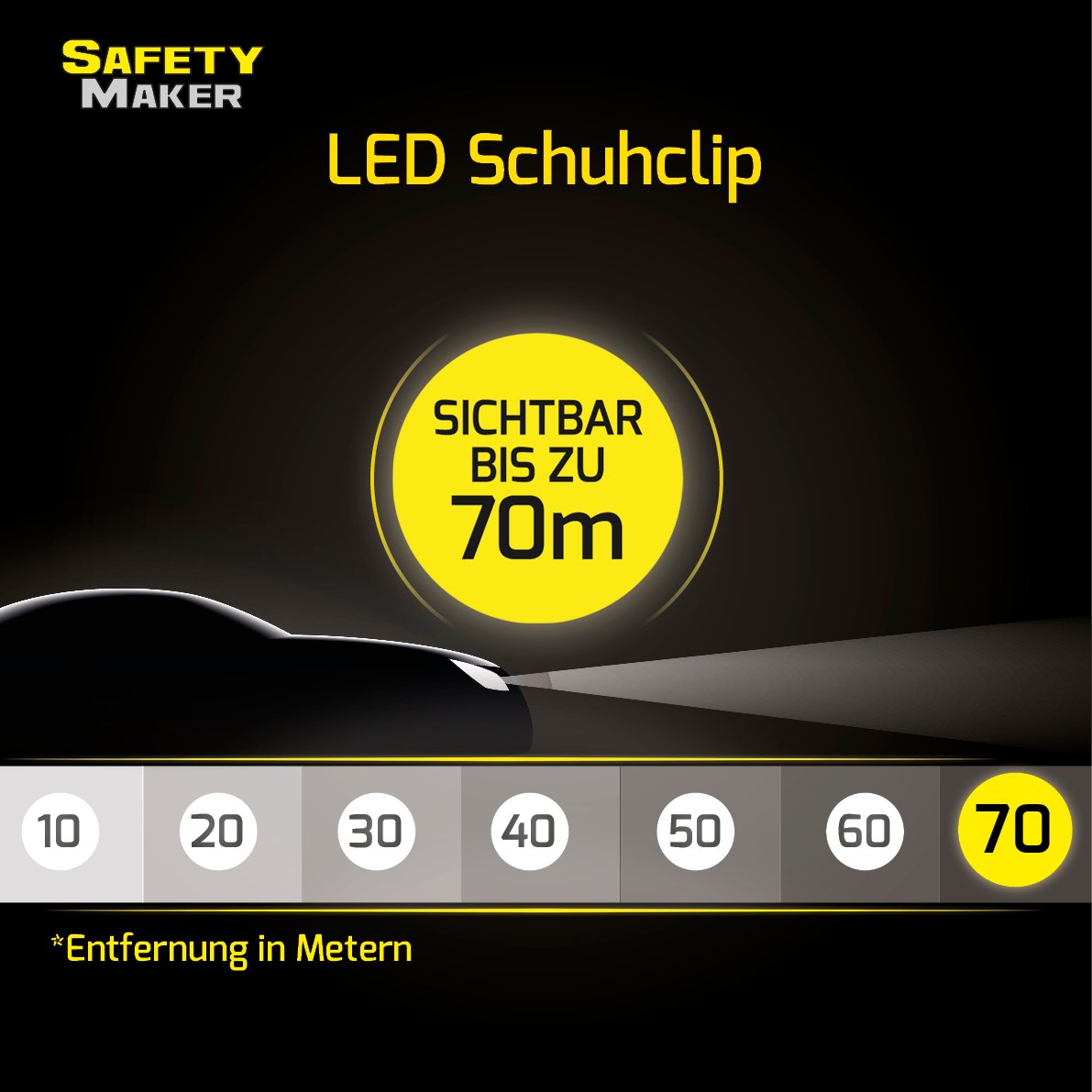 LED Schuh Clip, LED-Blinklicht weiss