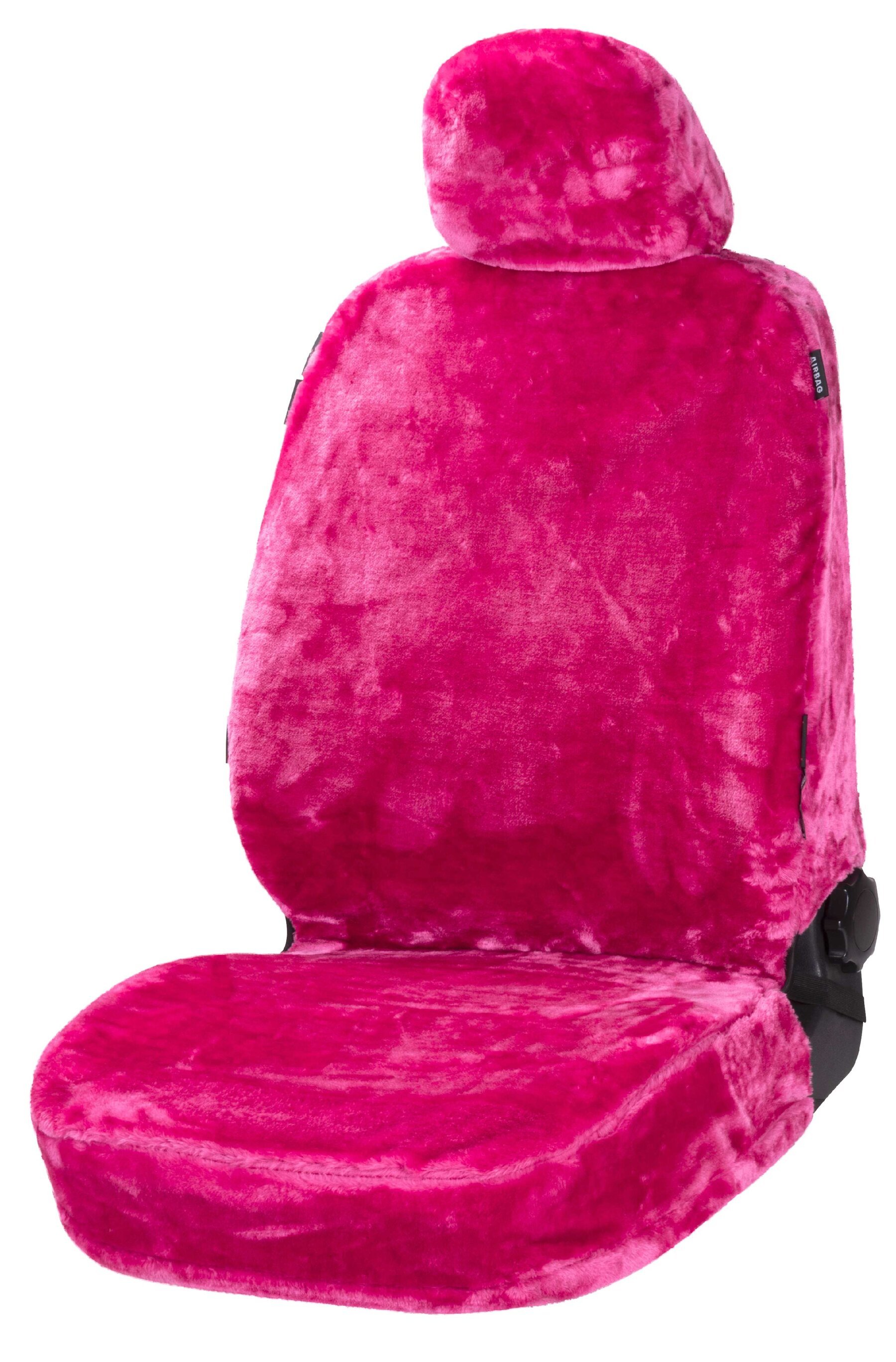 Car seat cover Teddy faux fur vegan pink
