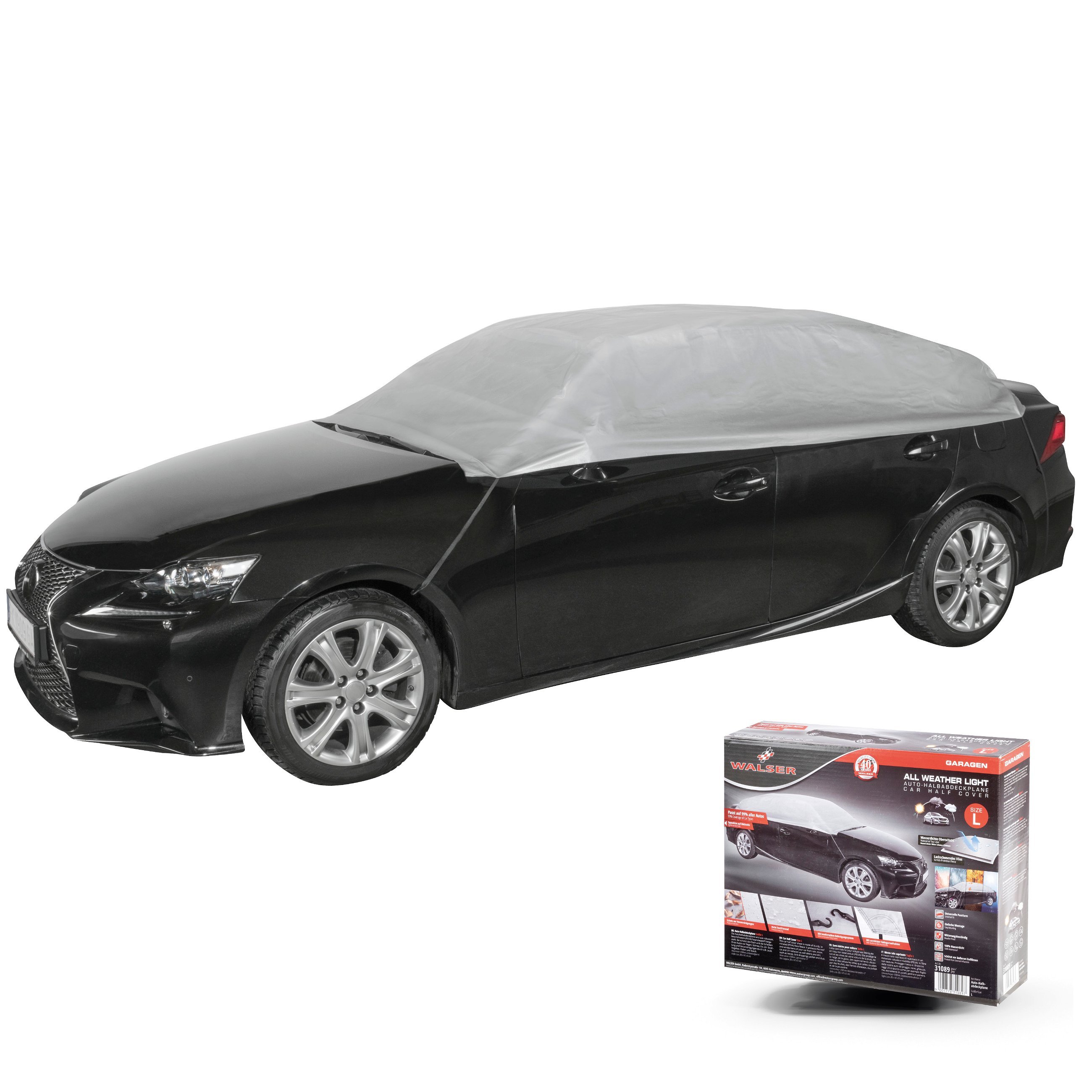 Bâche pour voiture All Weather Light demi-garage taille L gris clair