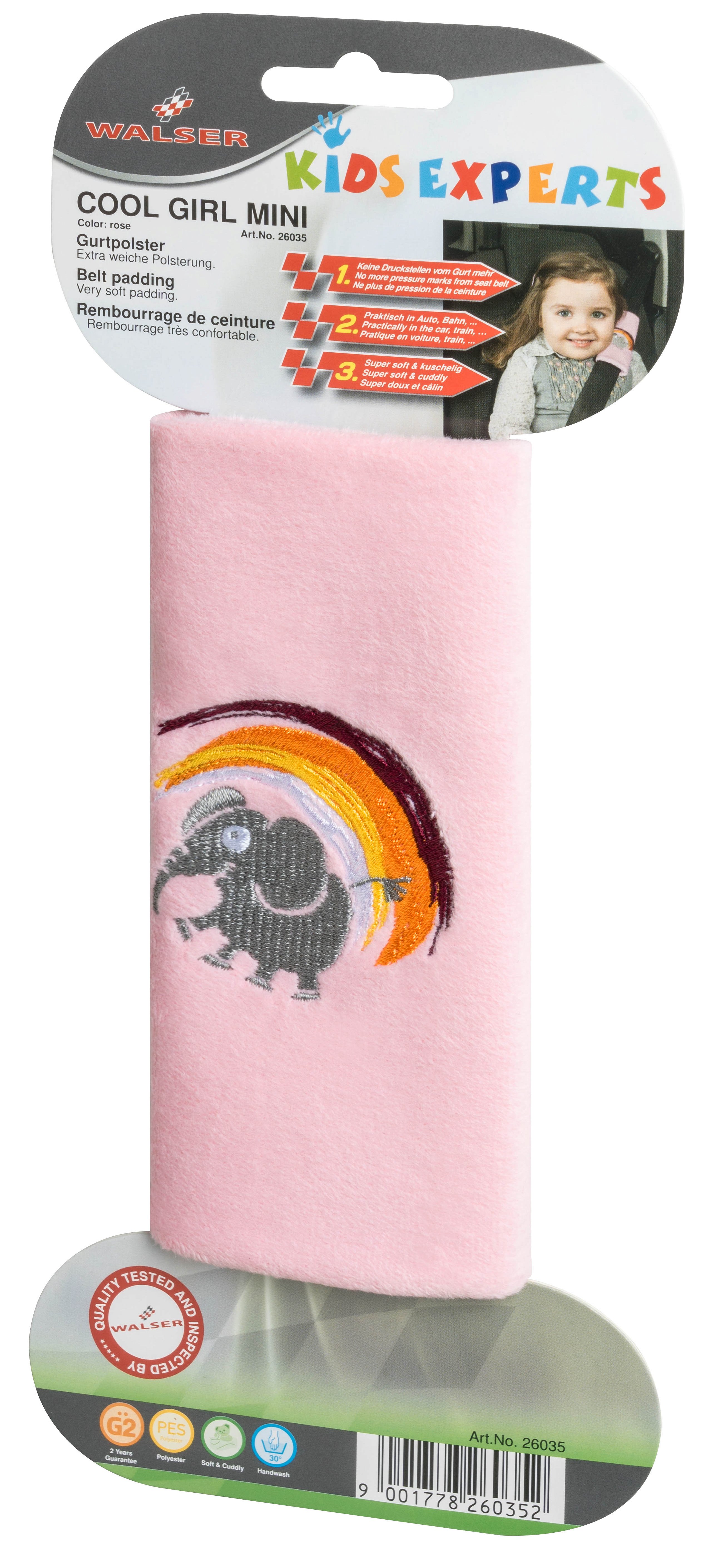 Cool Girl Mini-Gurtpolster Gurtschoner rosa ab 3-4 Jahre