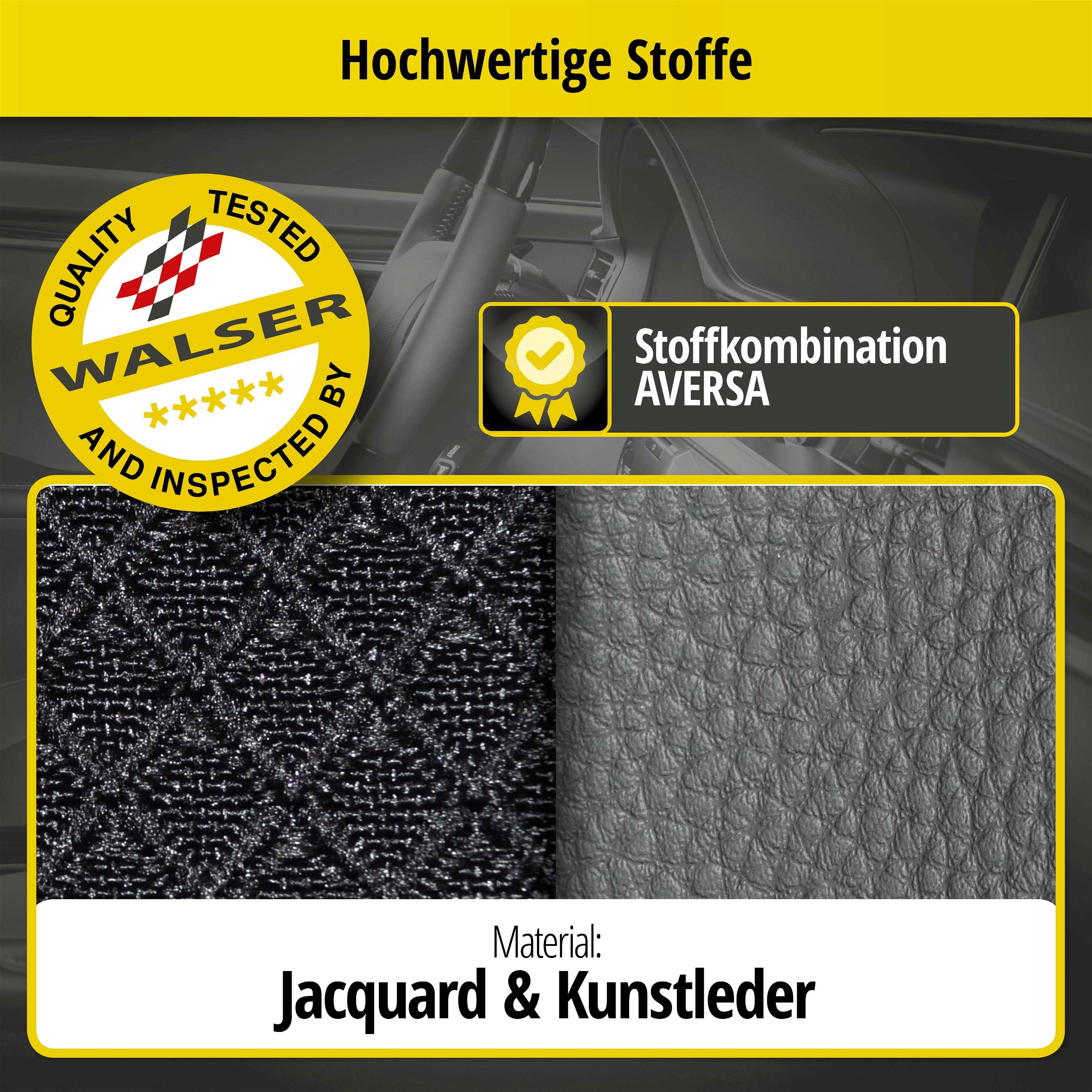 Passform Sitzbezug Aversa für Fiat 500 C (312) 09/2009-Heute, 1 Rücksitzbankbezug für Normalsitze