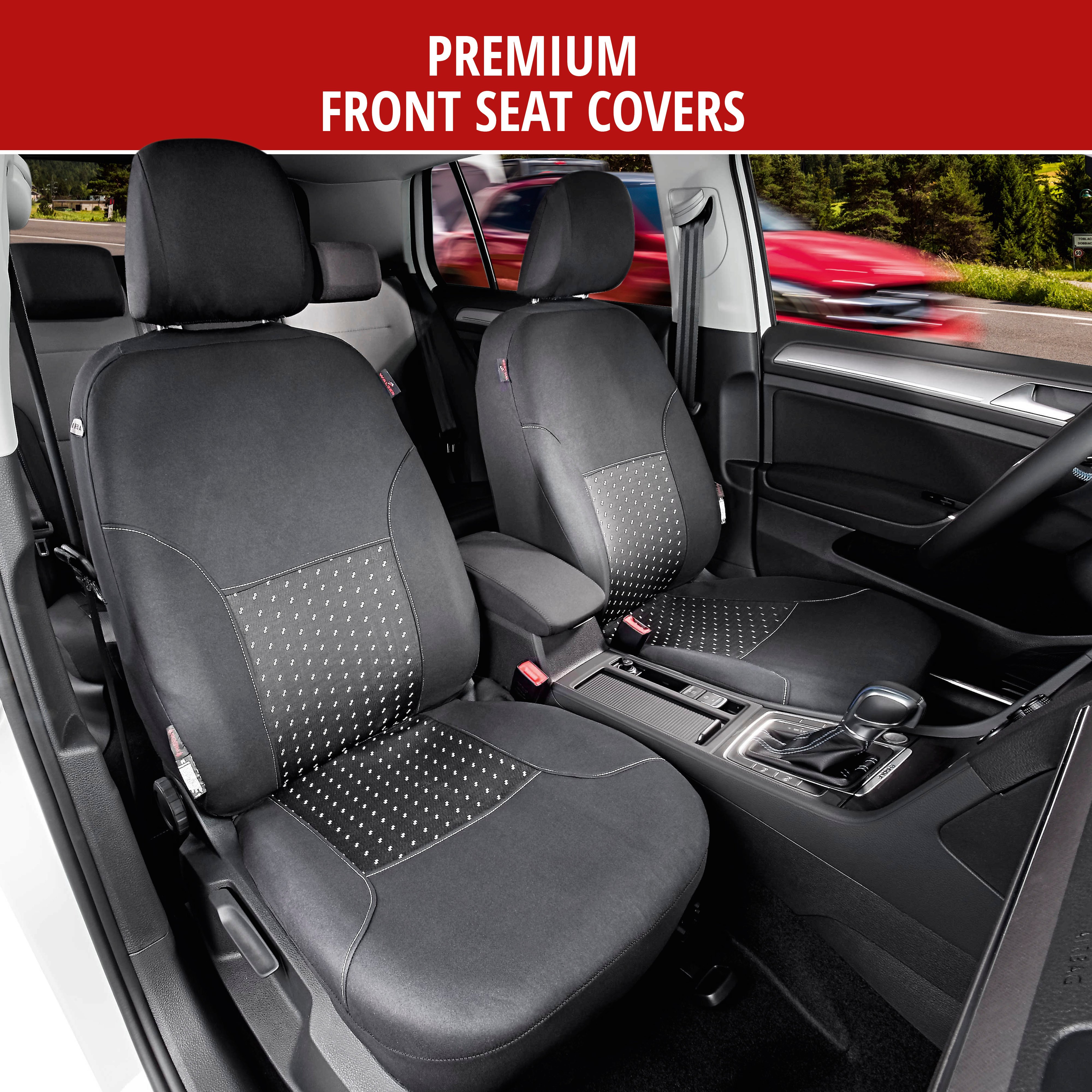 Car Seat cover DotSpot grey black Premium for two front seats