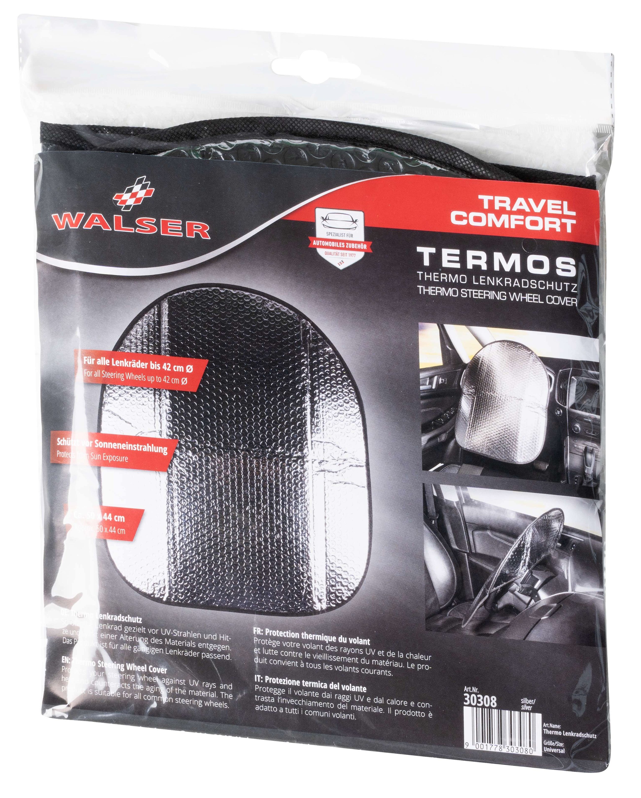 Thermo steering wheel protector 50x44 cm silver, Sunscreens, Comfort in  the car, Comfort & Accessories