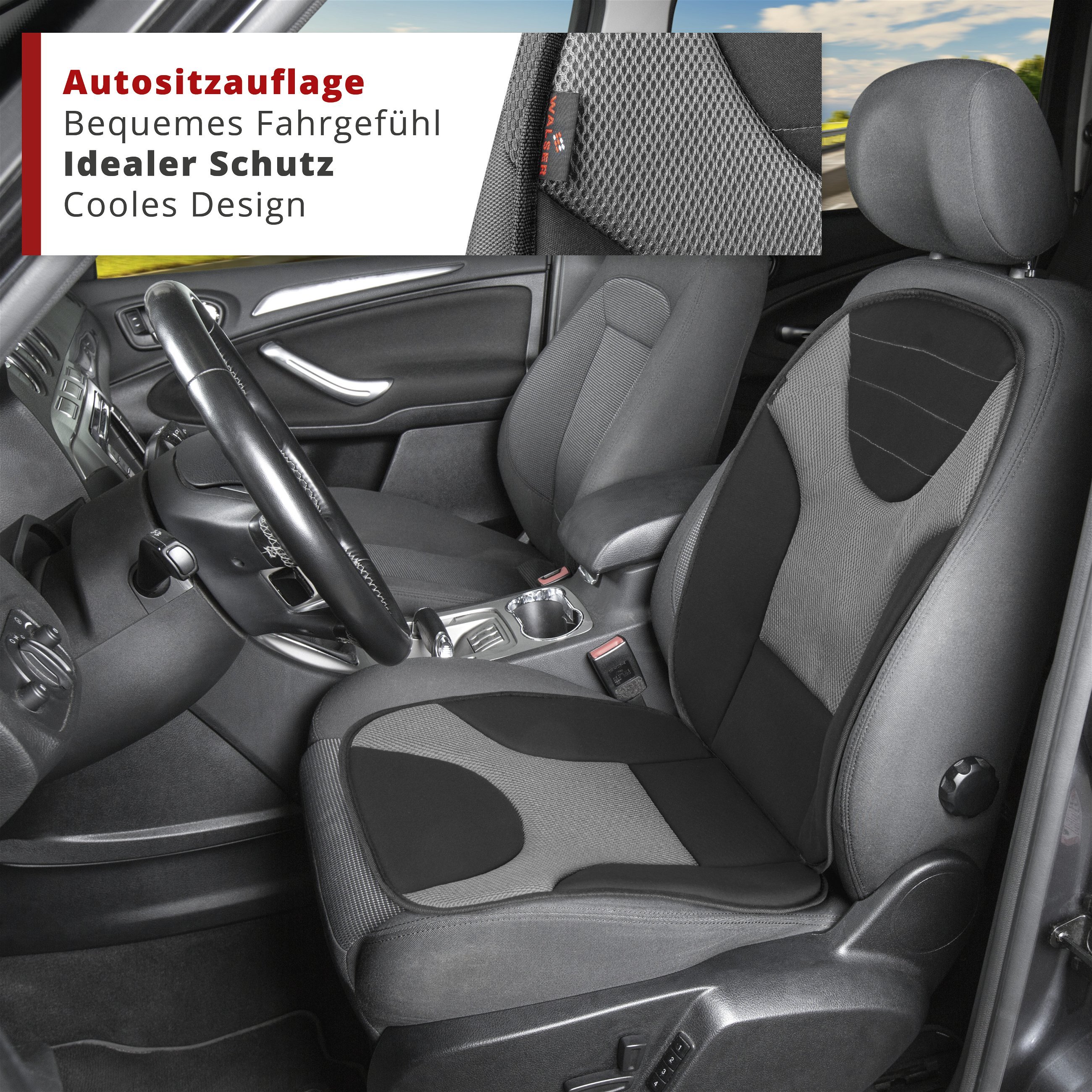 PKW Sitzauflage Grafis, Auto-Sitzaufleger schwarz/grau