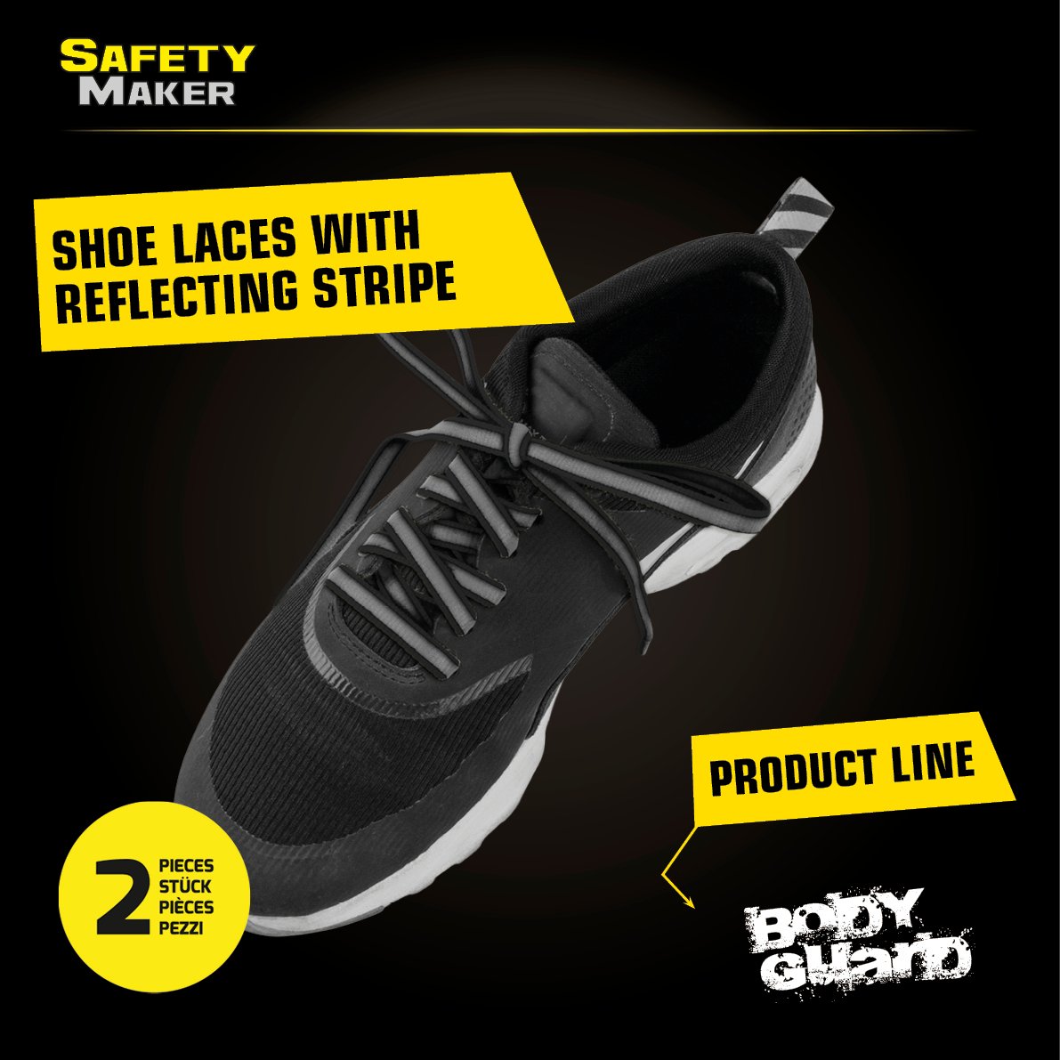 Reflective laces black