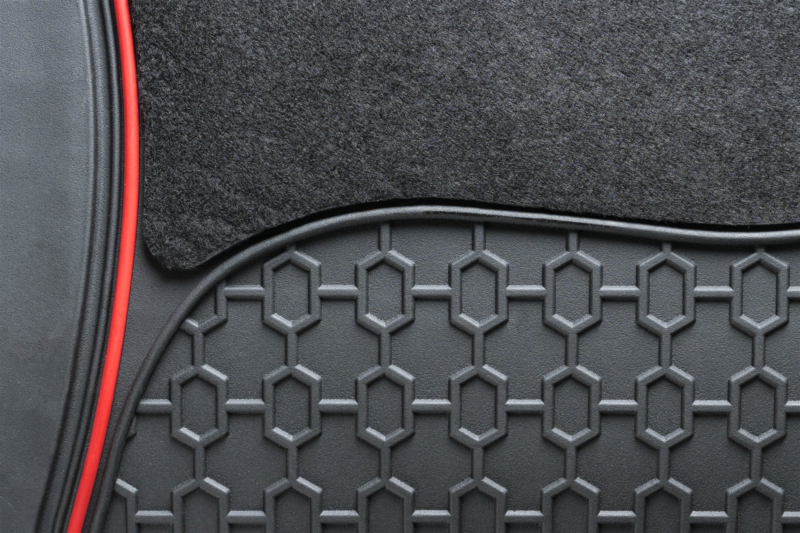 Rubber mat Royal met rode rand, kan op maat gesneden worden