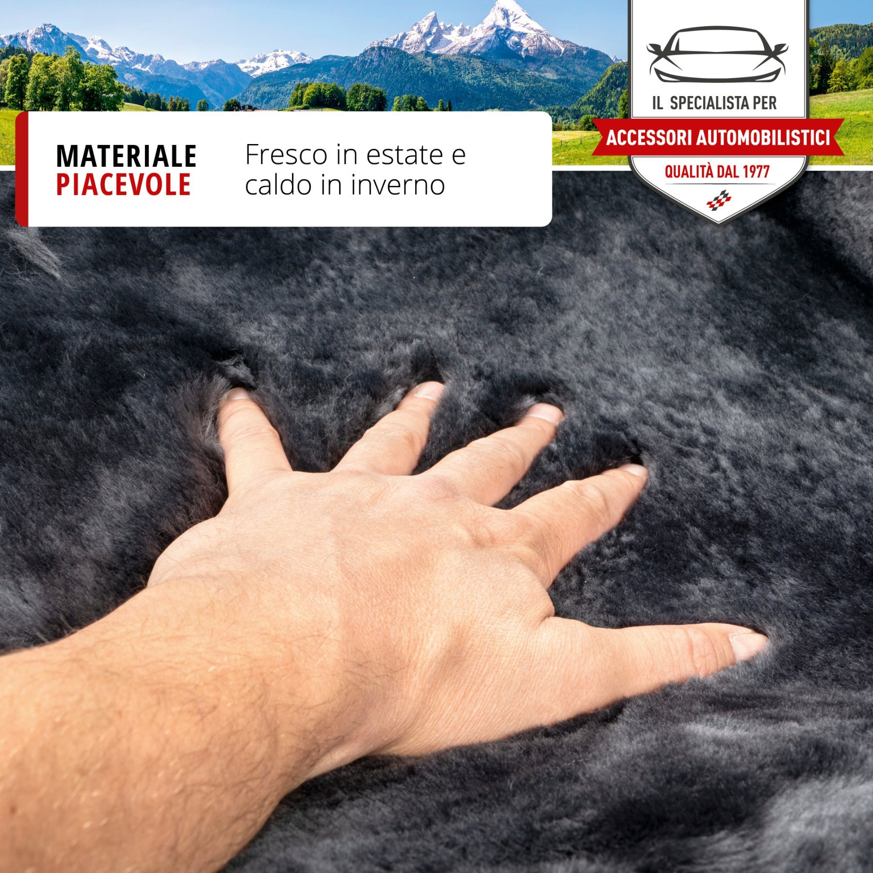 Coprisedili auto Maya in pelle di agnello antracite