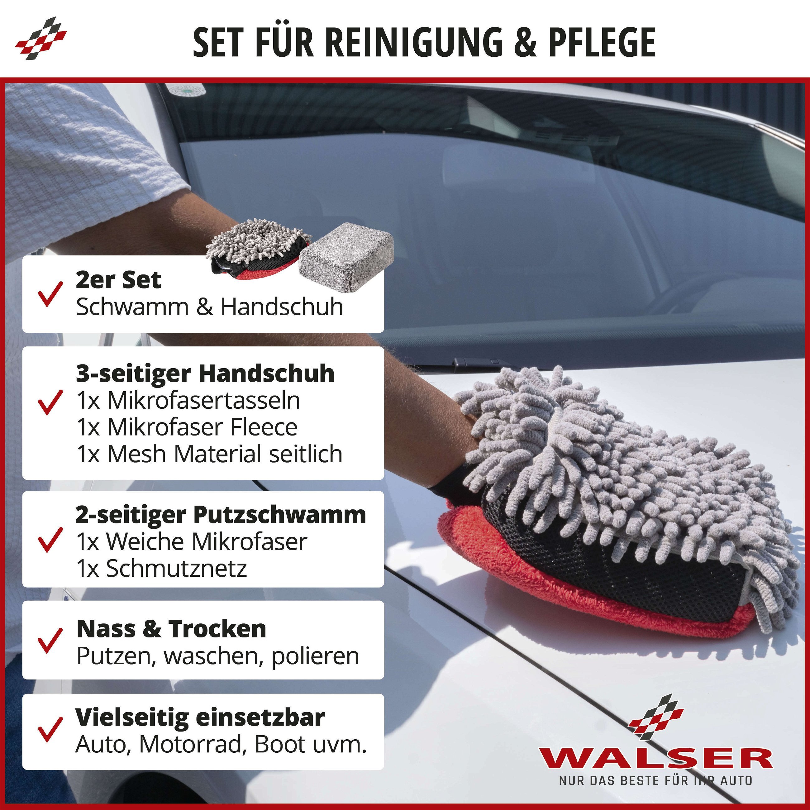 Waschhandschuh & Schwamm aus Mikrofaser