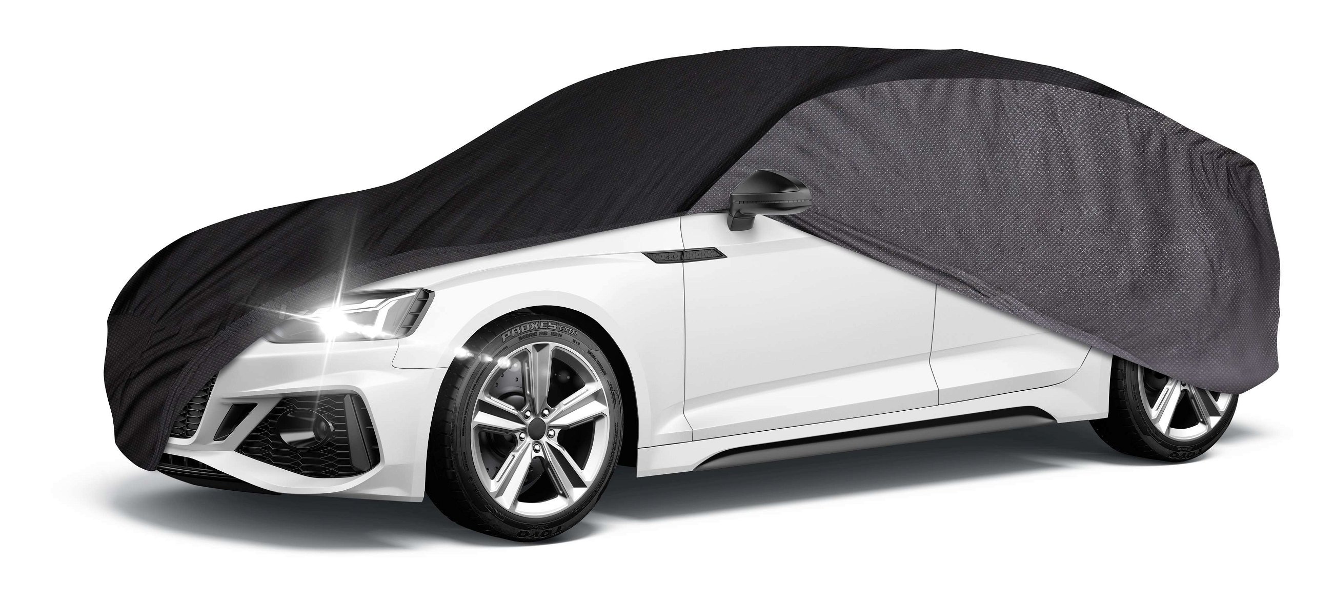 Car tarpaulin Indoor Fleece size L grey/black Car covers Covers