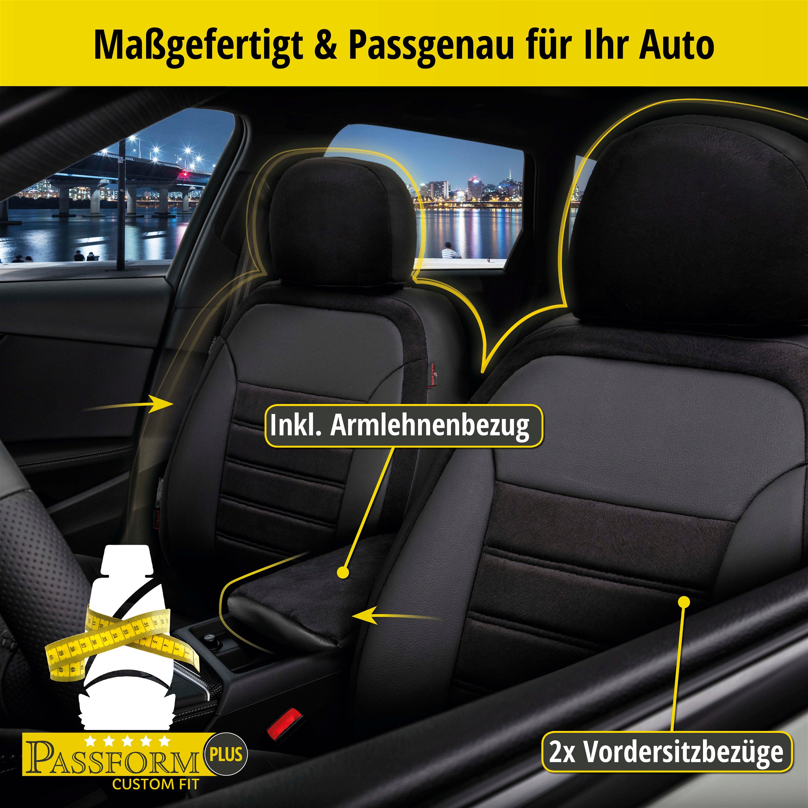 Passform Sitzbezug Bari für VW Passat Variant (365) 08/2010-12/2015, 2 Einzelsitzbezüge für Normalsitze