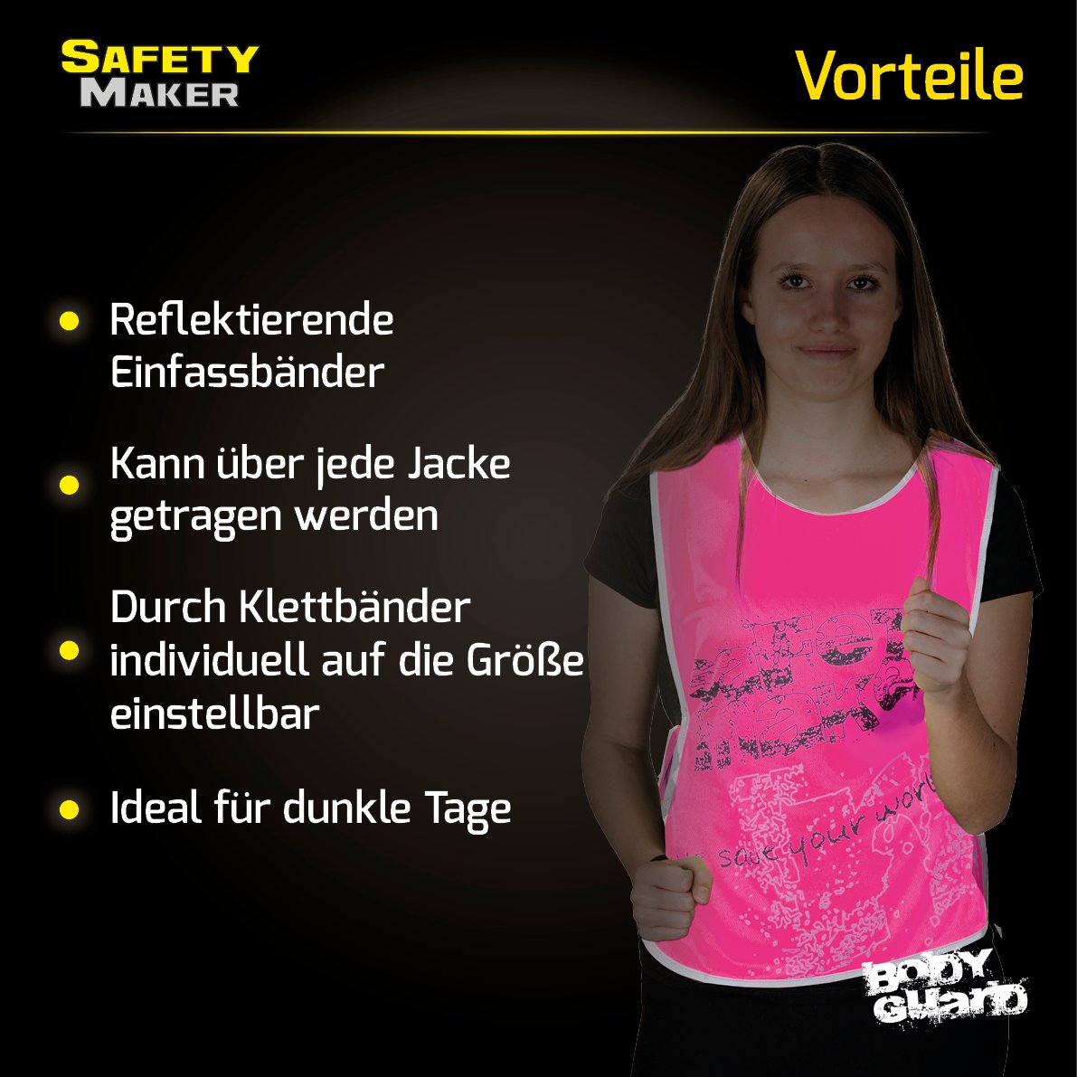 Reflektierende Freizeitweste S-M pink