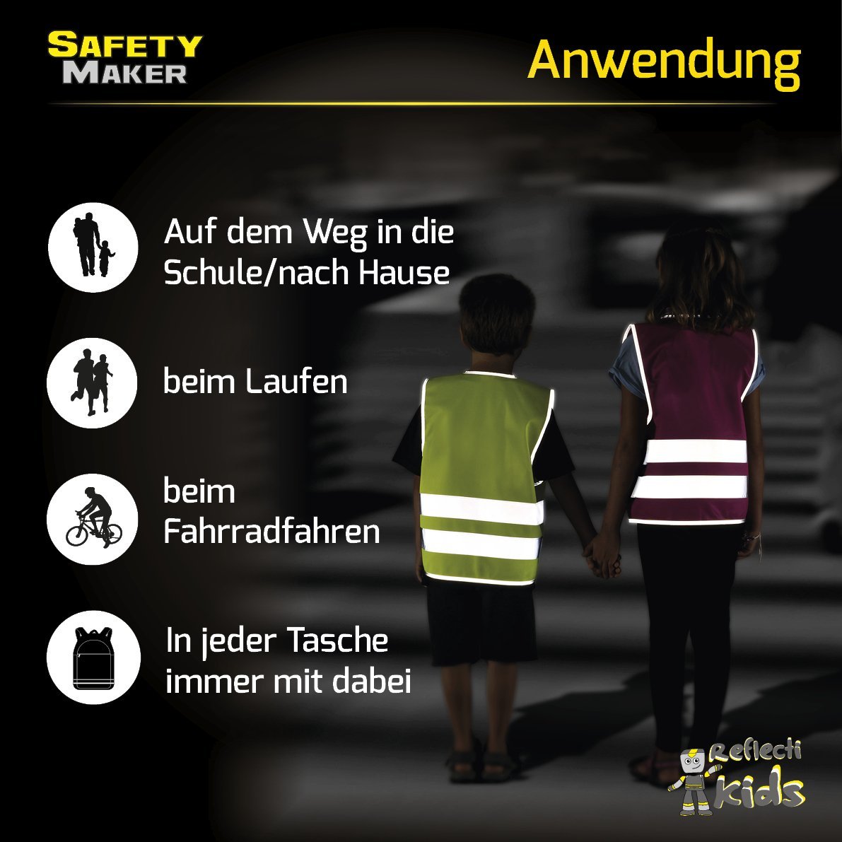 Sicherheitsweste 3-6 Jahre gelb, Kinder, Bekleidung