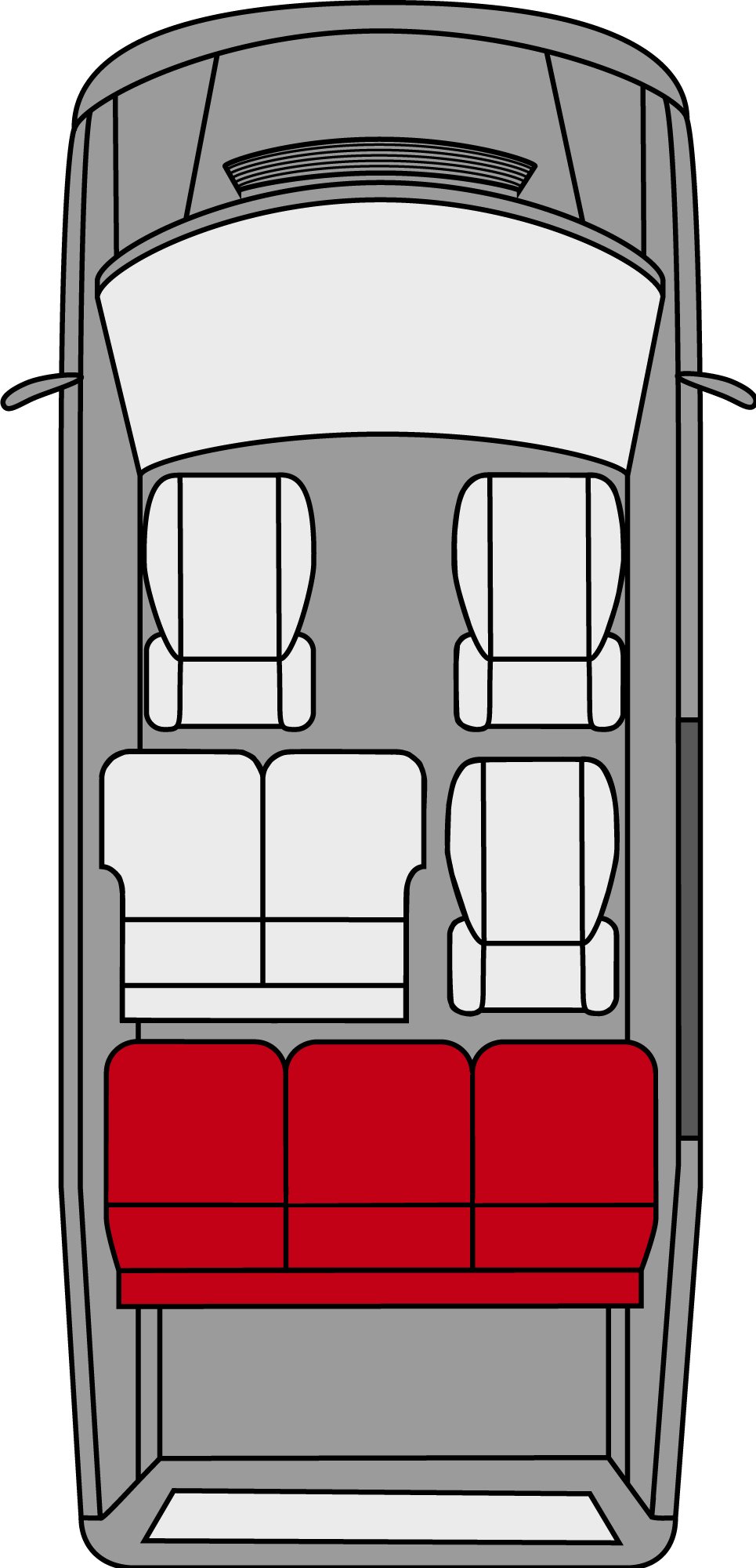 Housse de siège Transporter en simili cuir pour VW T6, banquette à 3 places