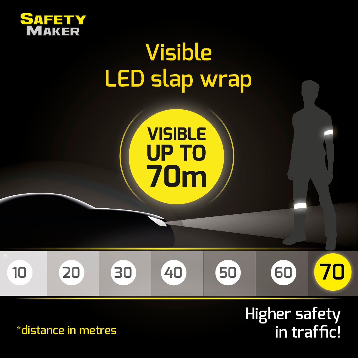 LED Clack Band, glowing Slap Wrap pink