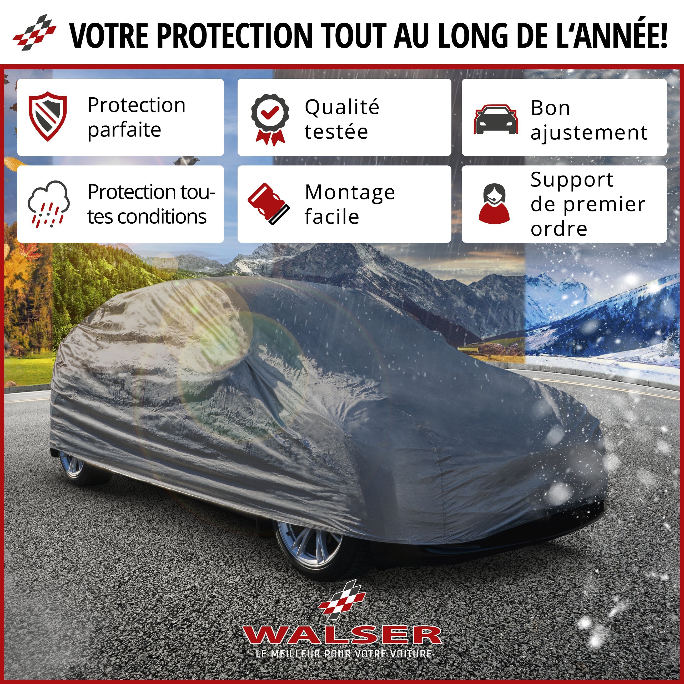Bâche voiture All Weather Basic, bâche de voiture garage complet Combi taille L gris