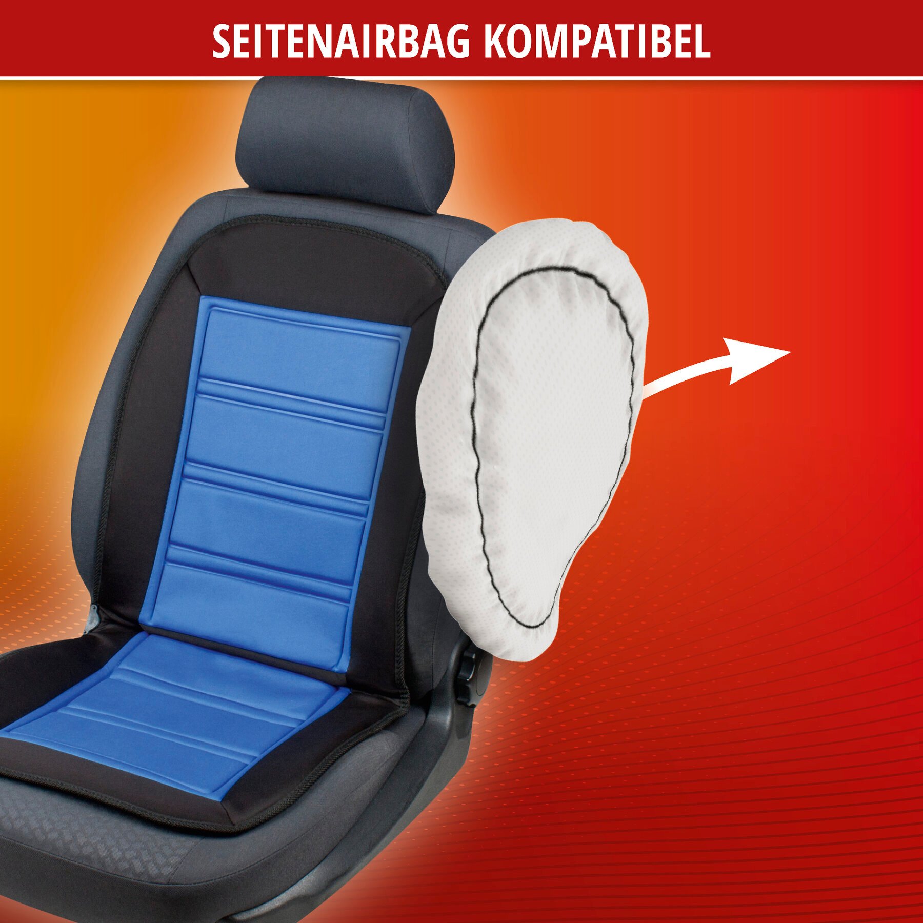 Autositz Heizkissen Sitzheizung Warm Up schwarz-blau