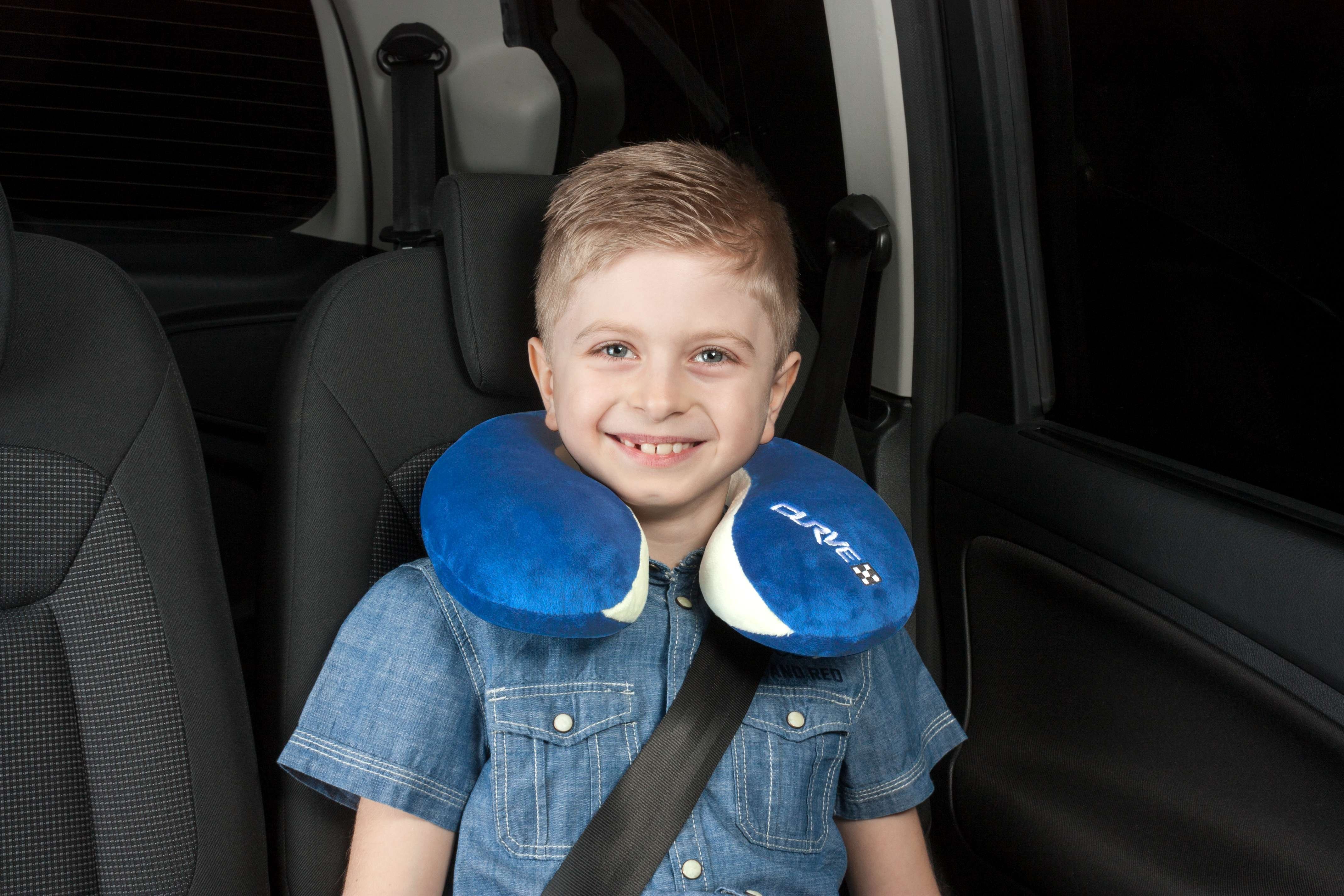 Curve nekrol | nekkussen voor kinderen | neksteun en nekkussen in blauw vanaf 5 jaar