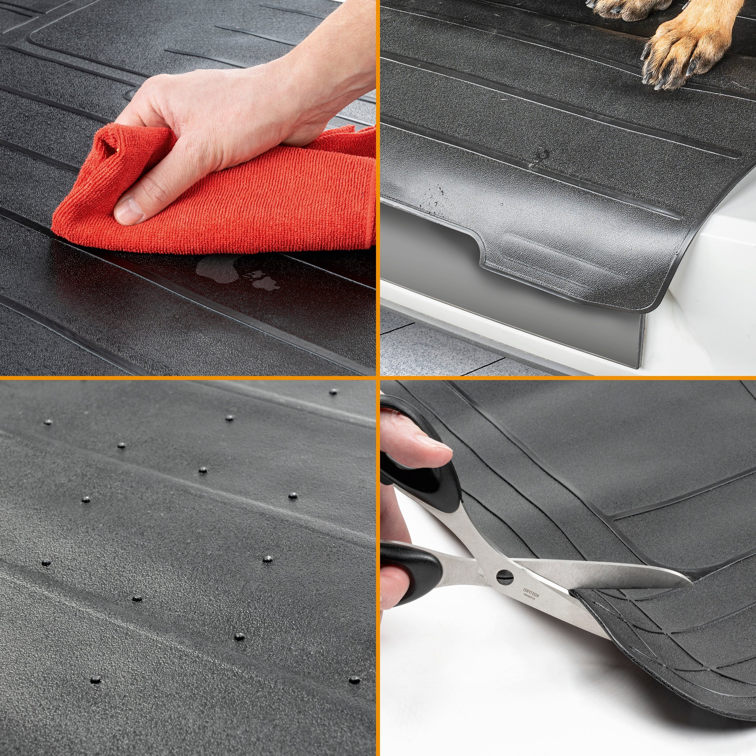 Bootguard luggage compartment mat with load sill protection, boot tray can be cut to size with