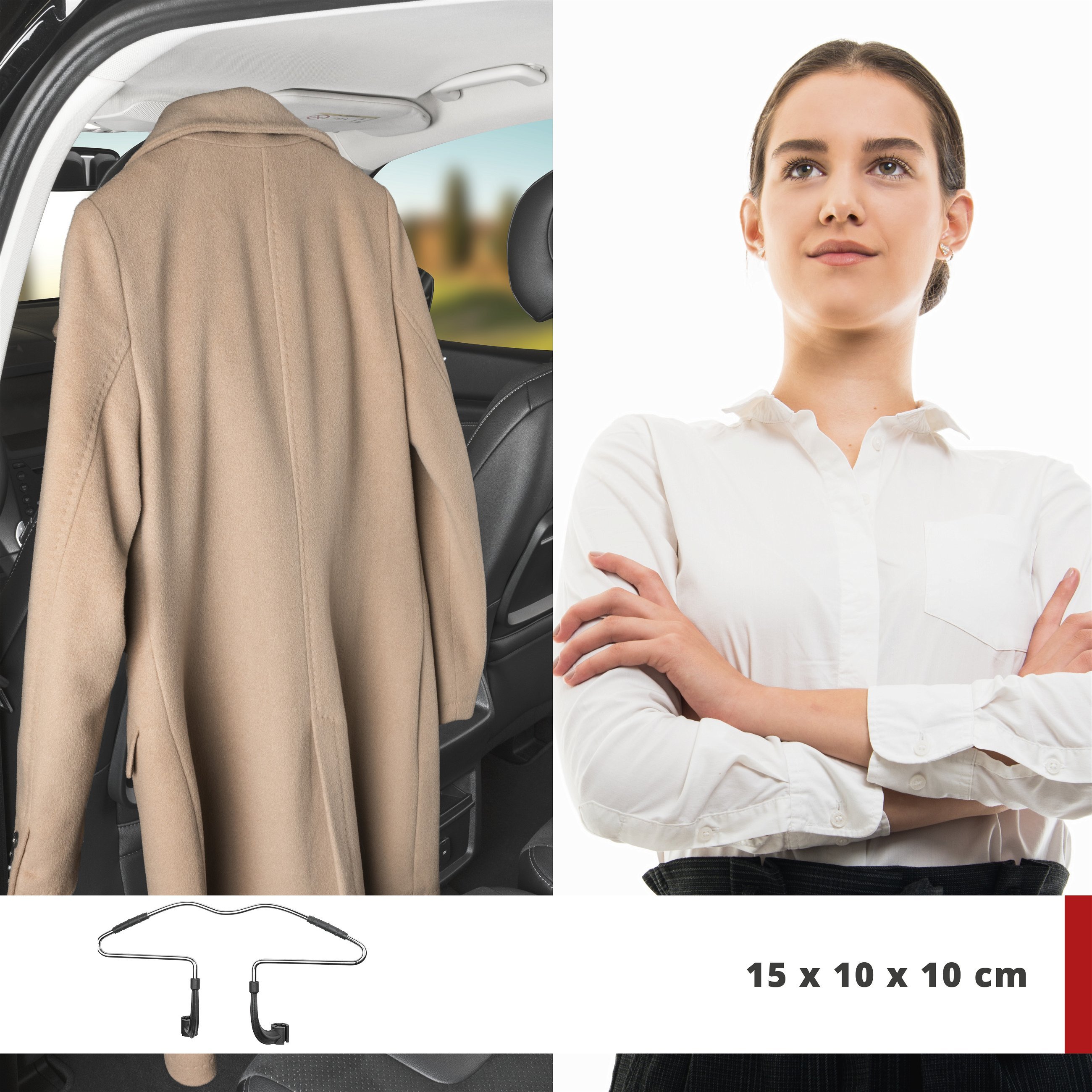 Car coat hanger for headrest, steel