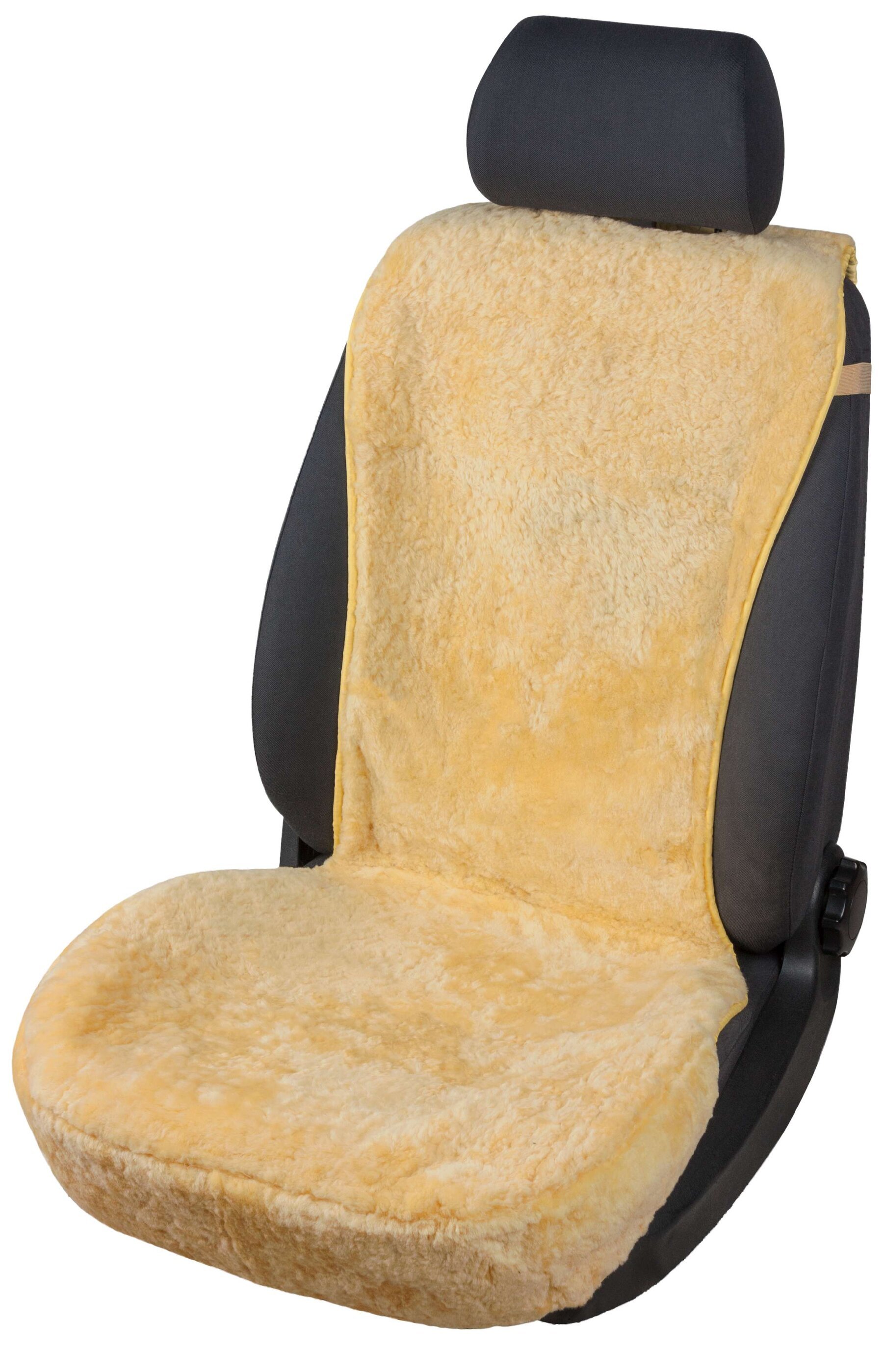 Housses de sièges en agneau Vogue beige 16-18mm hauteur de fourrure
