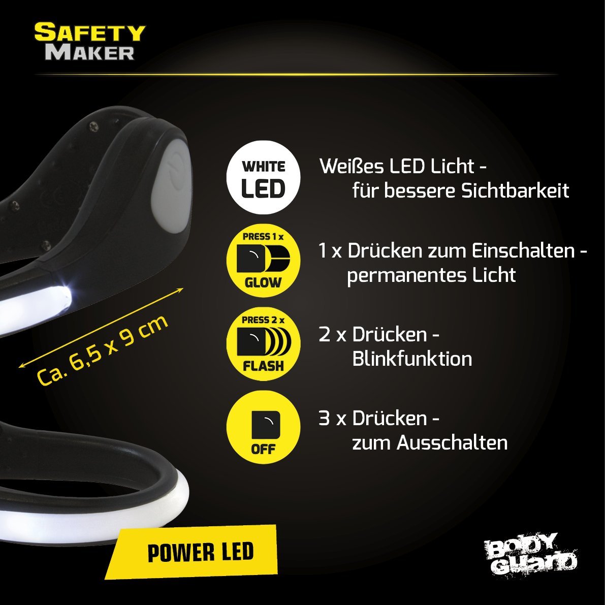 LED Schuh Clip weiß, LED Schuhclips, Lifestyle