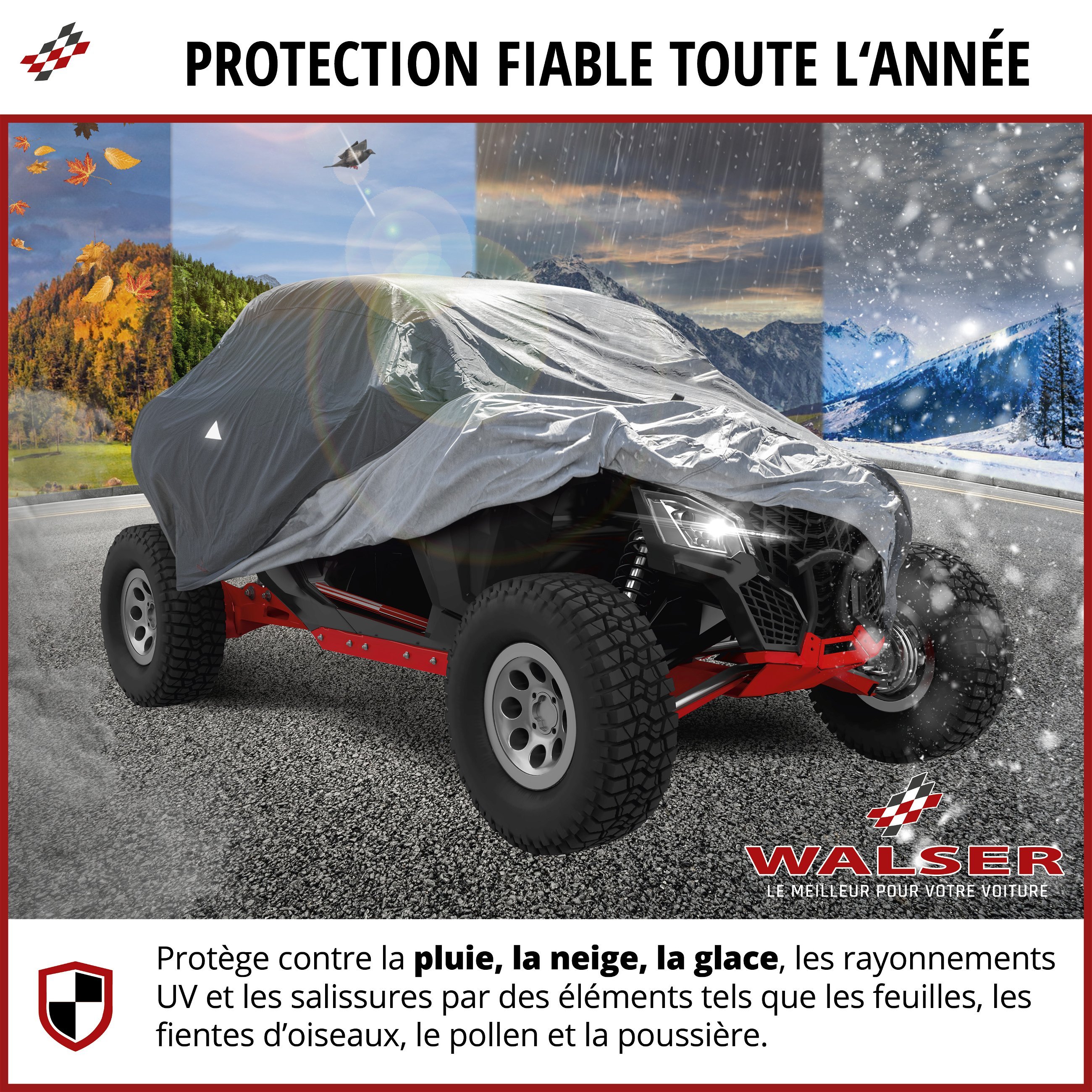 Bâche quad All Weather Plus, couverture pour véhicules tout terrain taille M gris