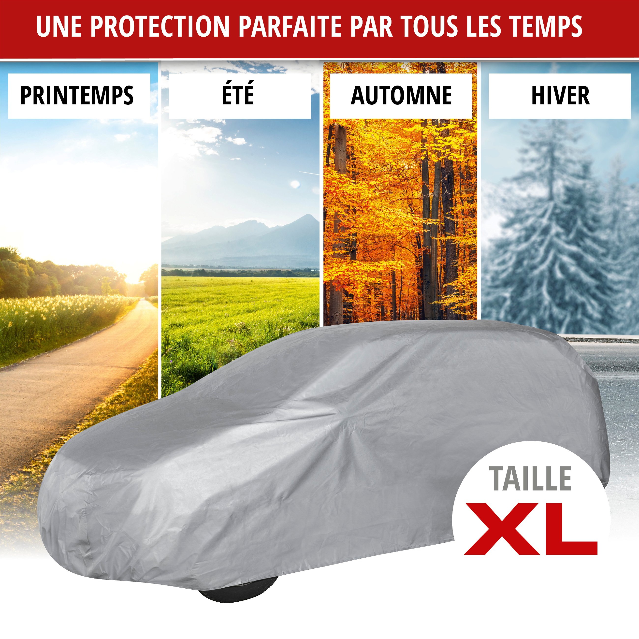 Bâche pour voiture All Weather Light Kombi Garage complet XL gris clair