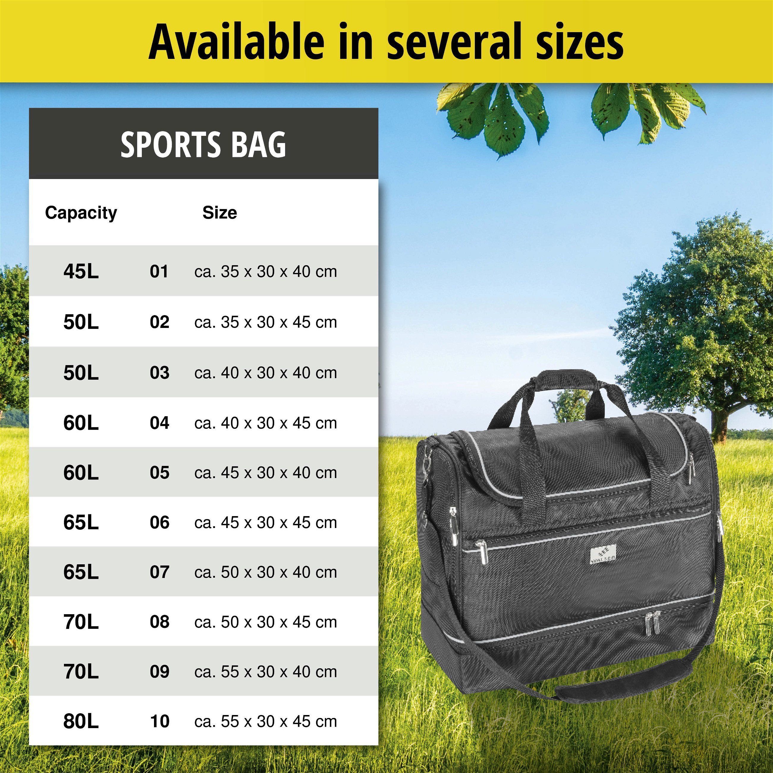 Carbags sports bag 70L - 50x30x45cm