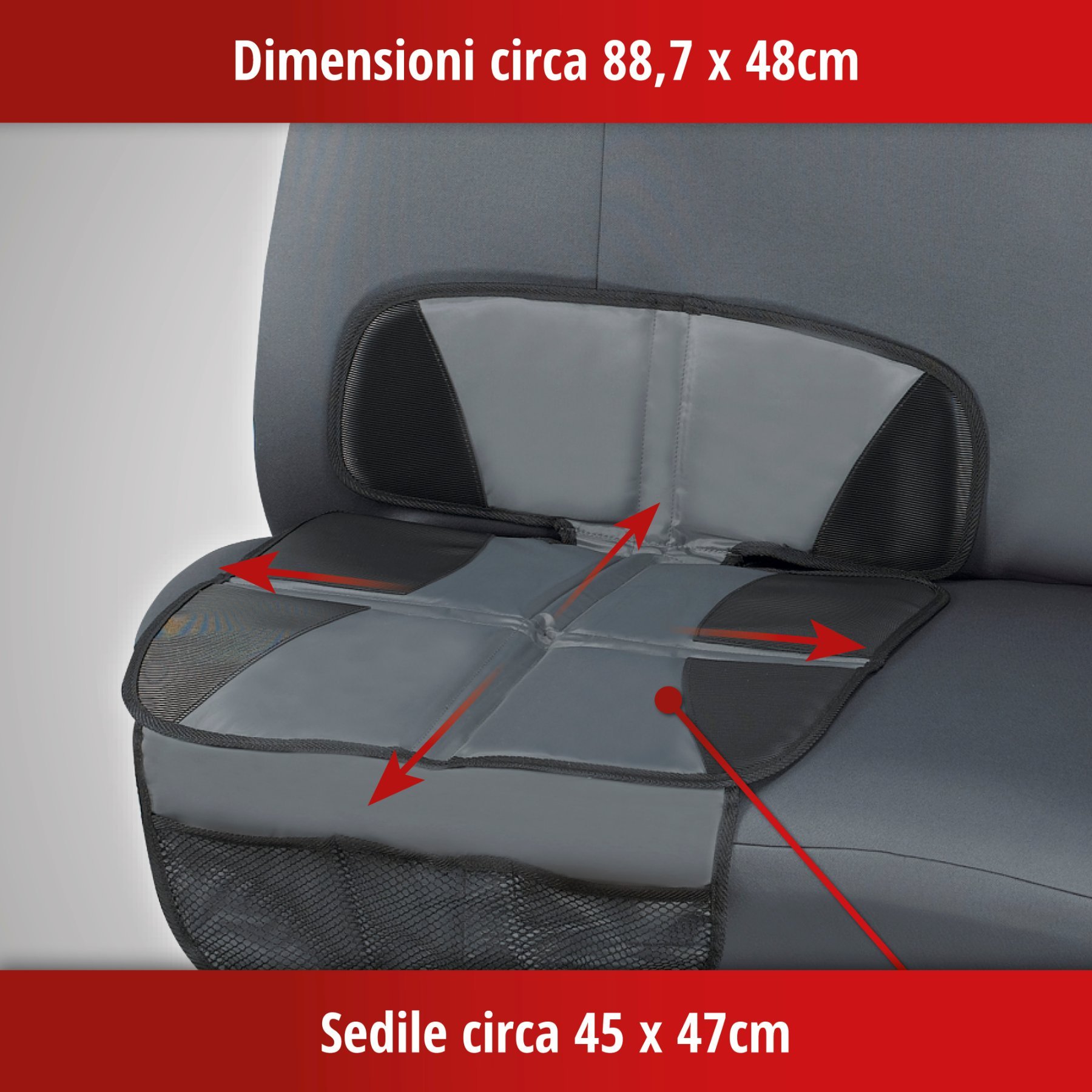 Cuscino per seggiolino Tidy Fred, cuscinetto protettivo per bambini grigio/nero