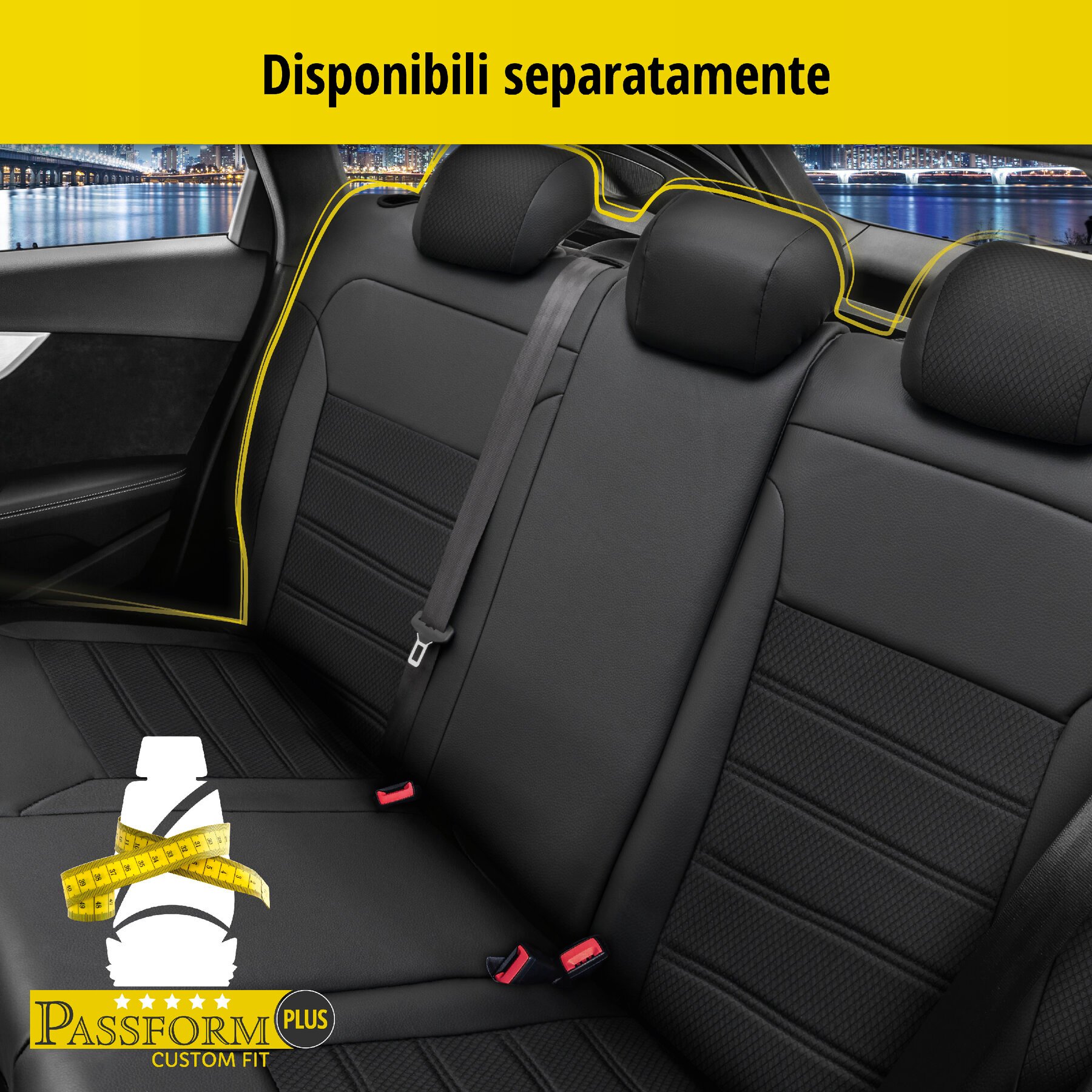 Coprisedili Aversa per Fiat 500 (312) 07/2007-Oggi, 2 coprisedili per sedili normali