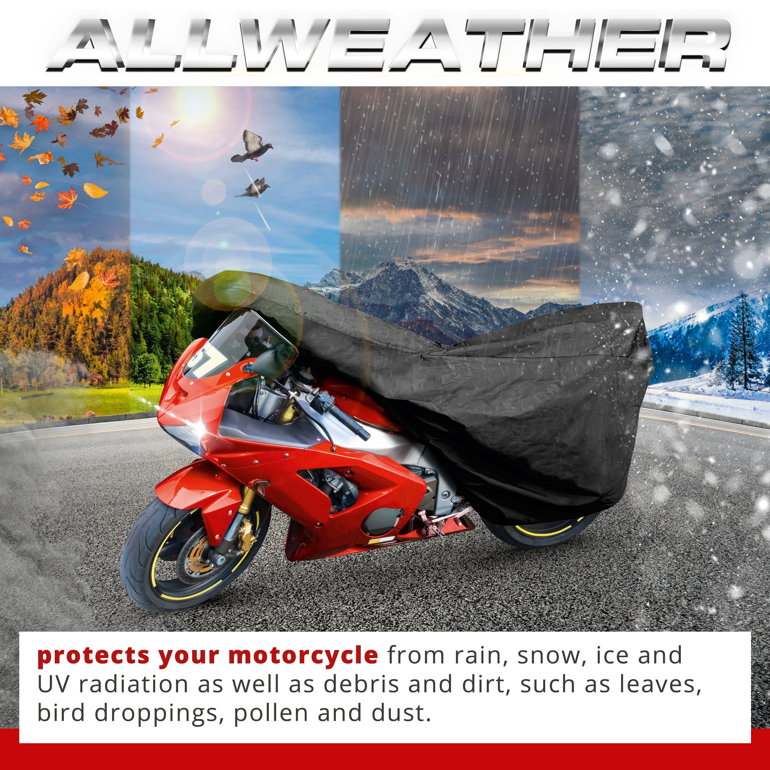 Motorcycle garage Sport size M PVC - 215 x 95 x 120 cm black
