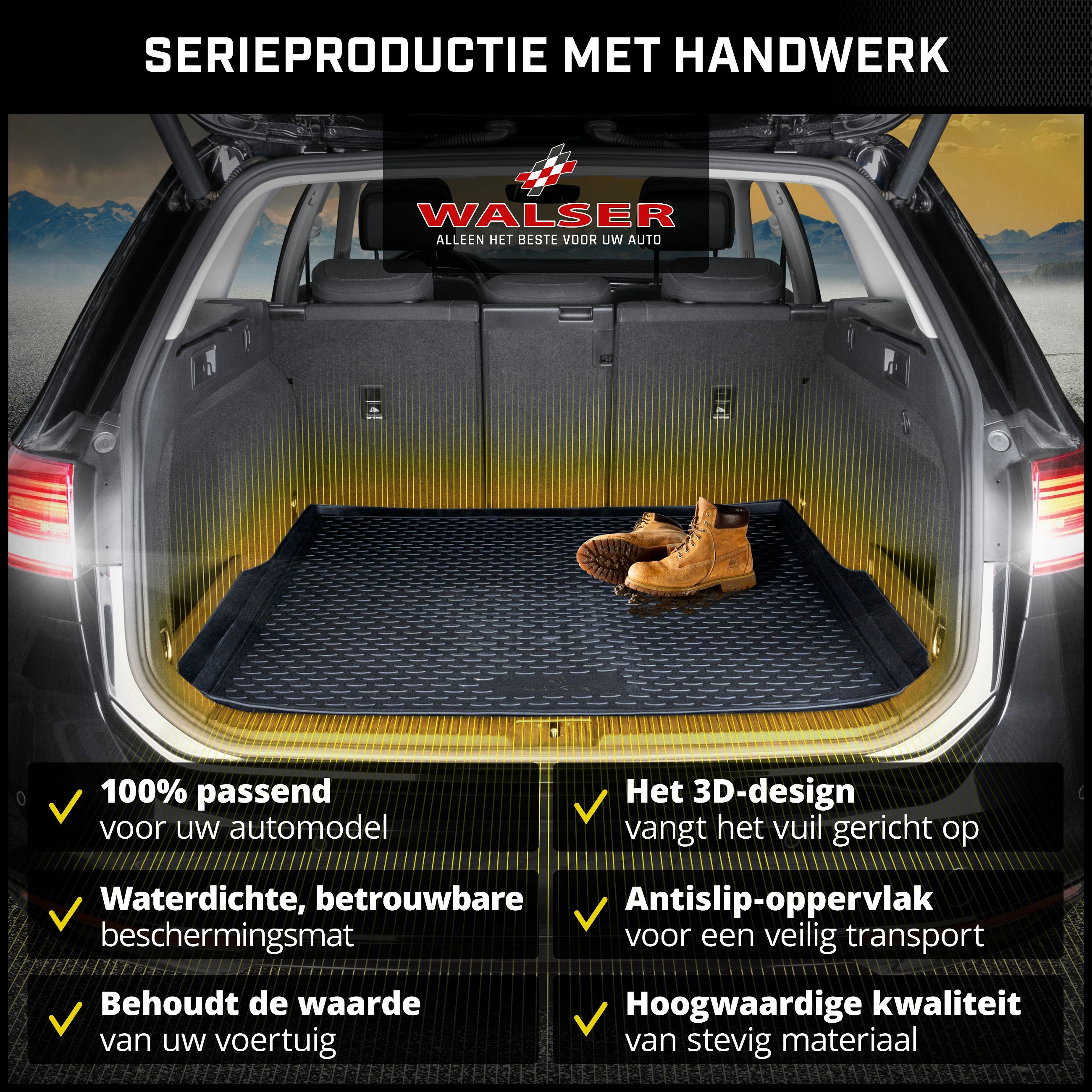 Kofferbakmat XTR geschikt voor Toyota Land Cruiser 200 (J20) 5 zetelsr van Facelift 2012-Vandaag