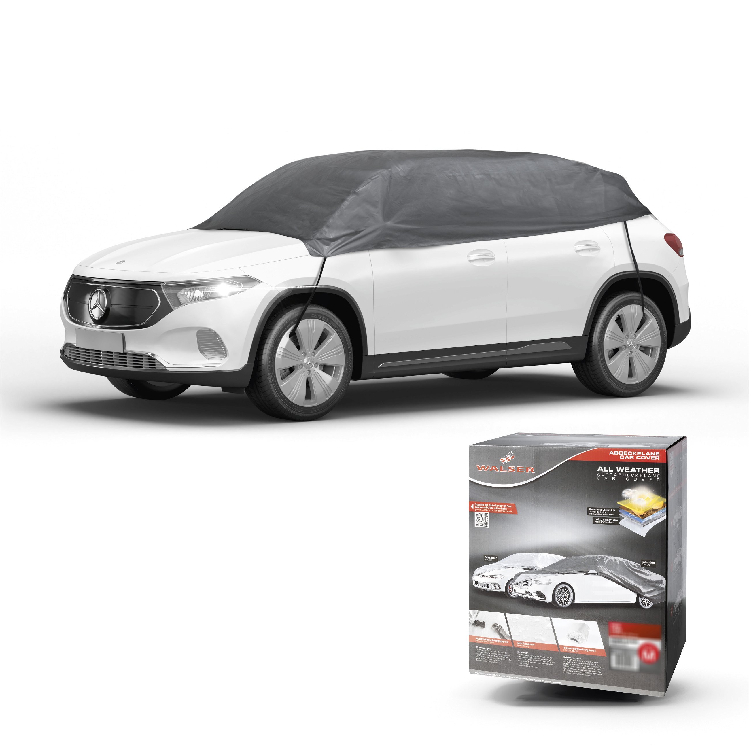 Dekzeil voor auto All Weather Basic, autozeil halve garage maat L grijs