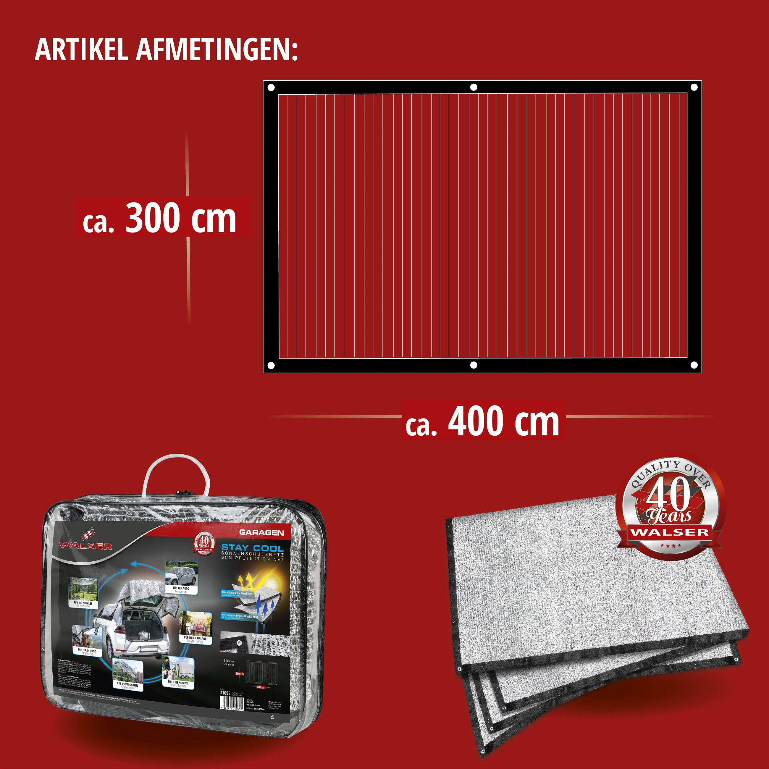 Zonwerend net, zonwerende schaduw, zonnezeil, warmtebescherming, schaduwnet, UV-bescherming Stay Cool 4x6m 31096