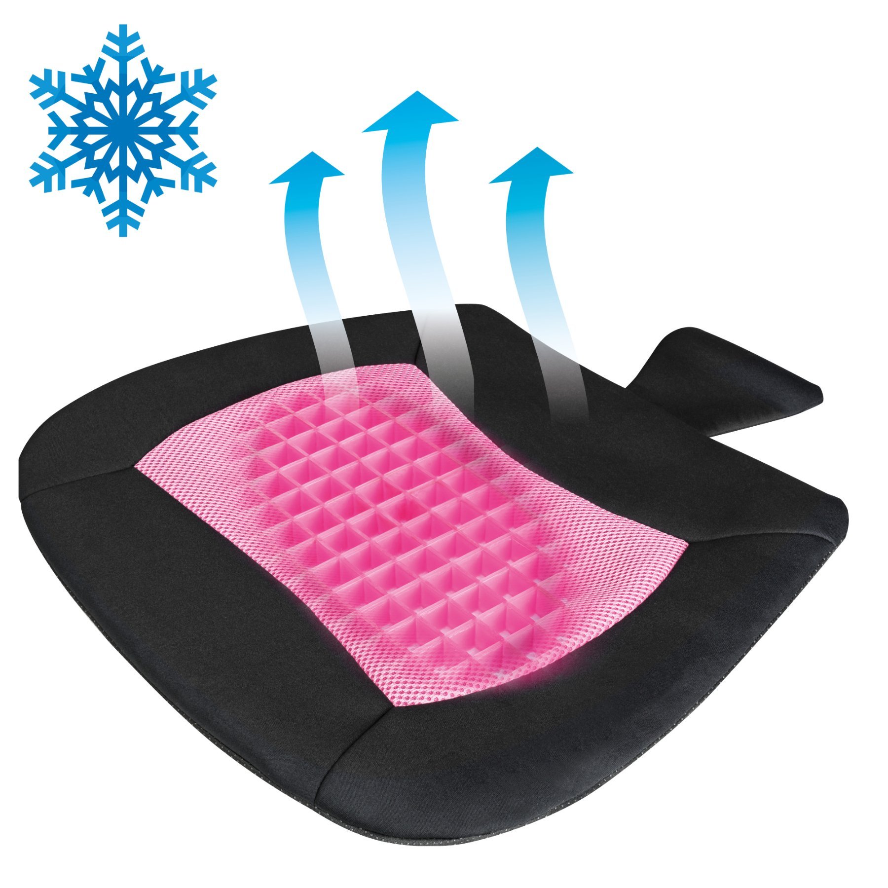 Cuscino del sedile Cool Touch nero-rosa