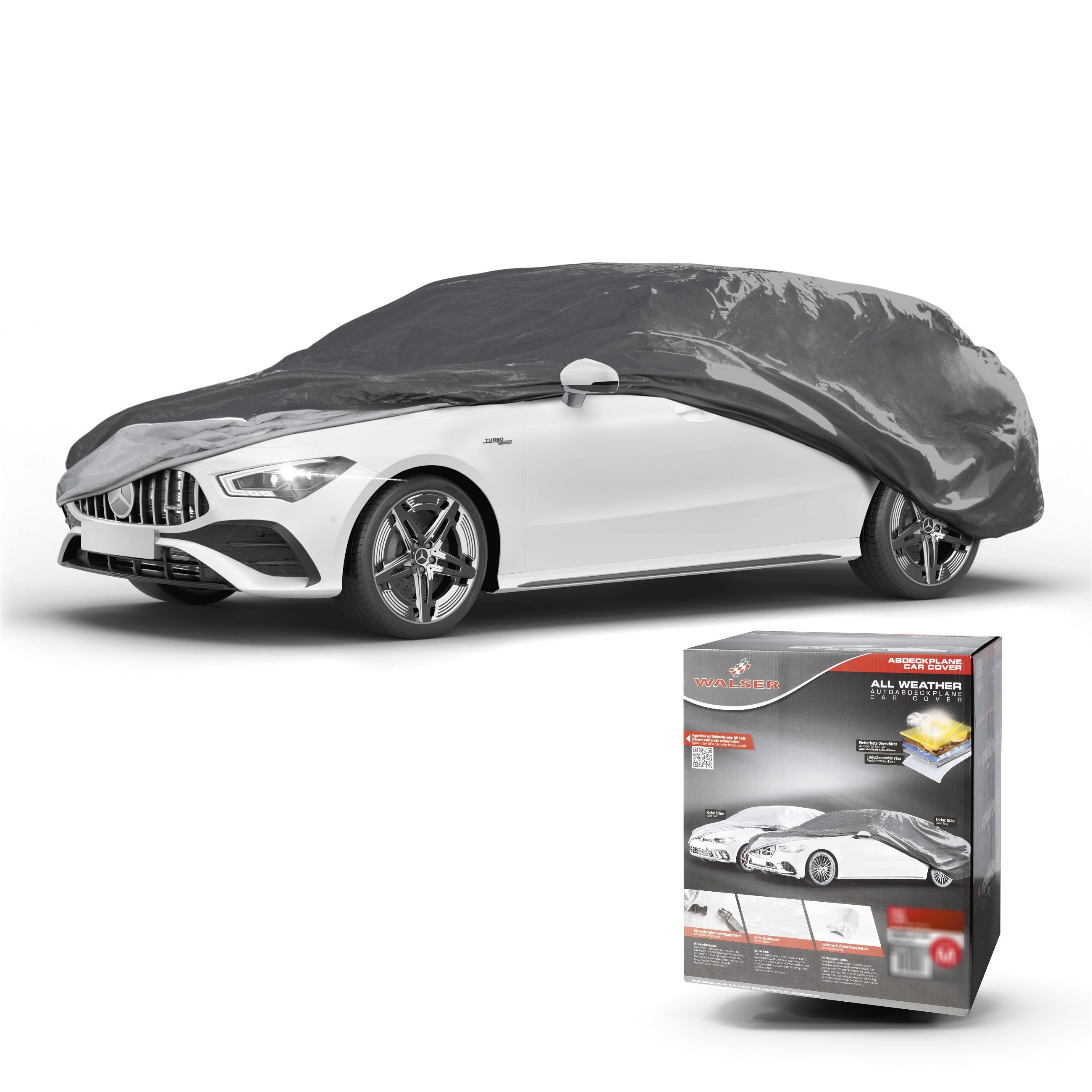 Dekzeil voor auto All Weather Basic, autozeil volledige garage Combi maat L grijs