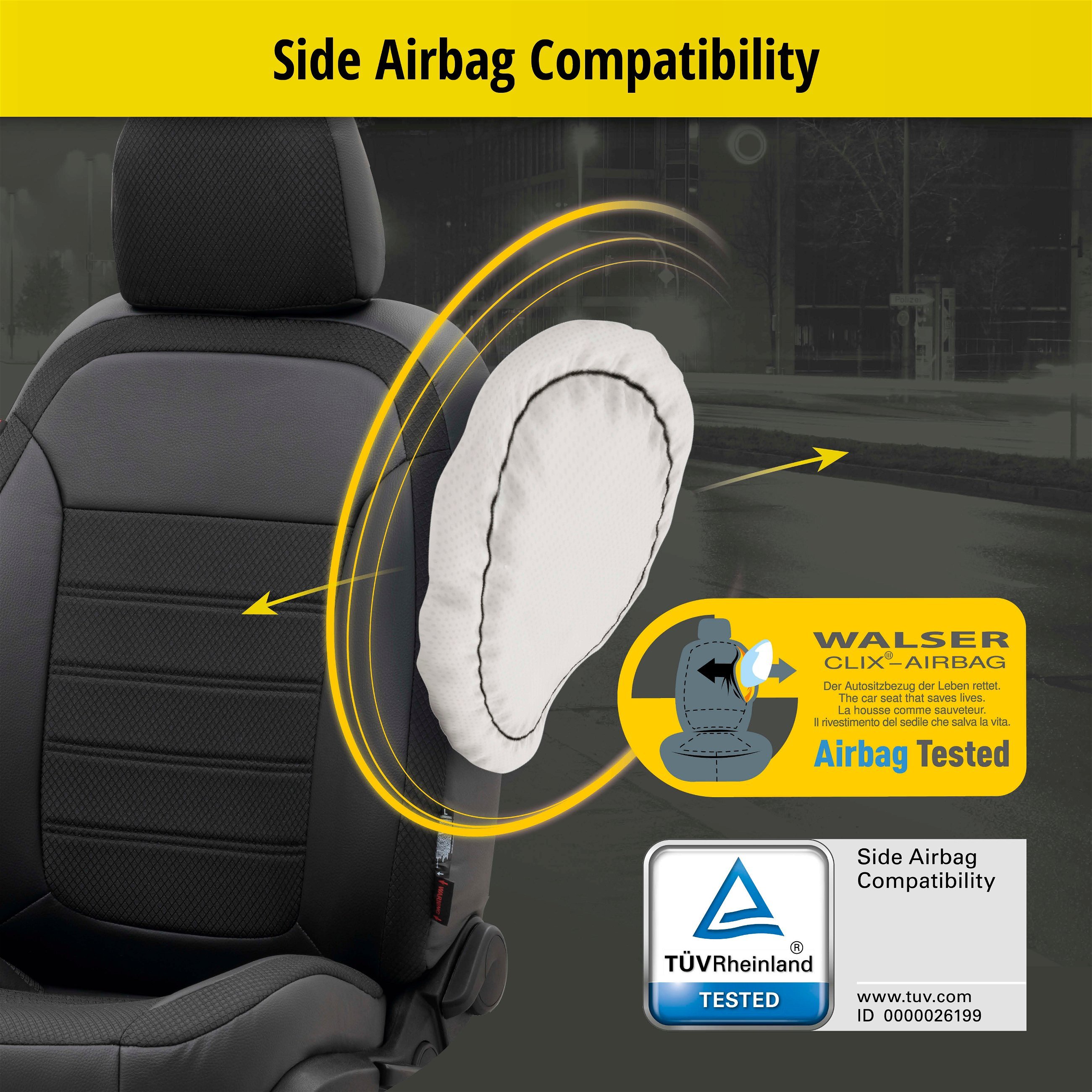 Seat Cover Aversa for VW Golf VII 08/2012-03/2021, VW Golf VII Variant 04/2012-03/2021, 2 seat covers for sport seats