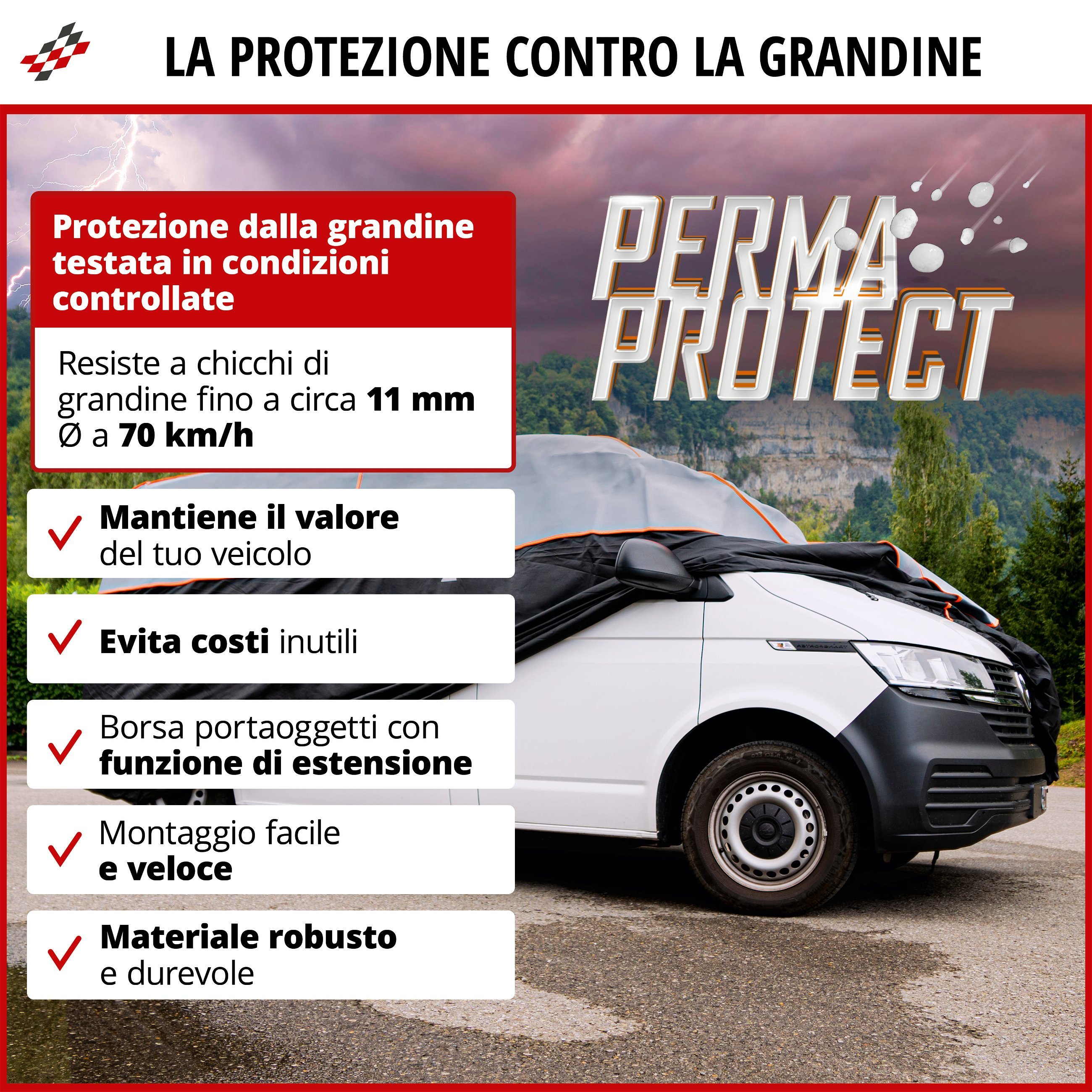 Telo Autobus antigrandine Perma Protect misura XL, Teloni antigrandine, Teloni e garage per auto