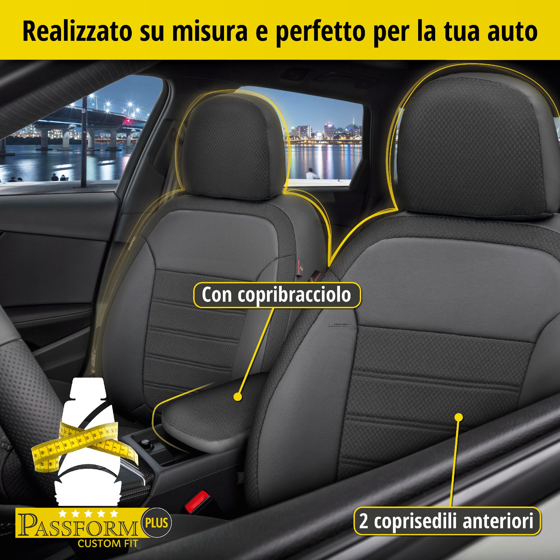 Coprisedili Aversa per Skoda Karoq 07/2017-Oggi, 2 coprisedili singoli per sedili normali