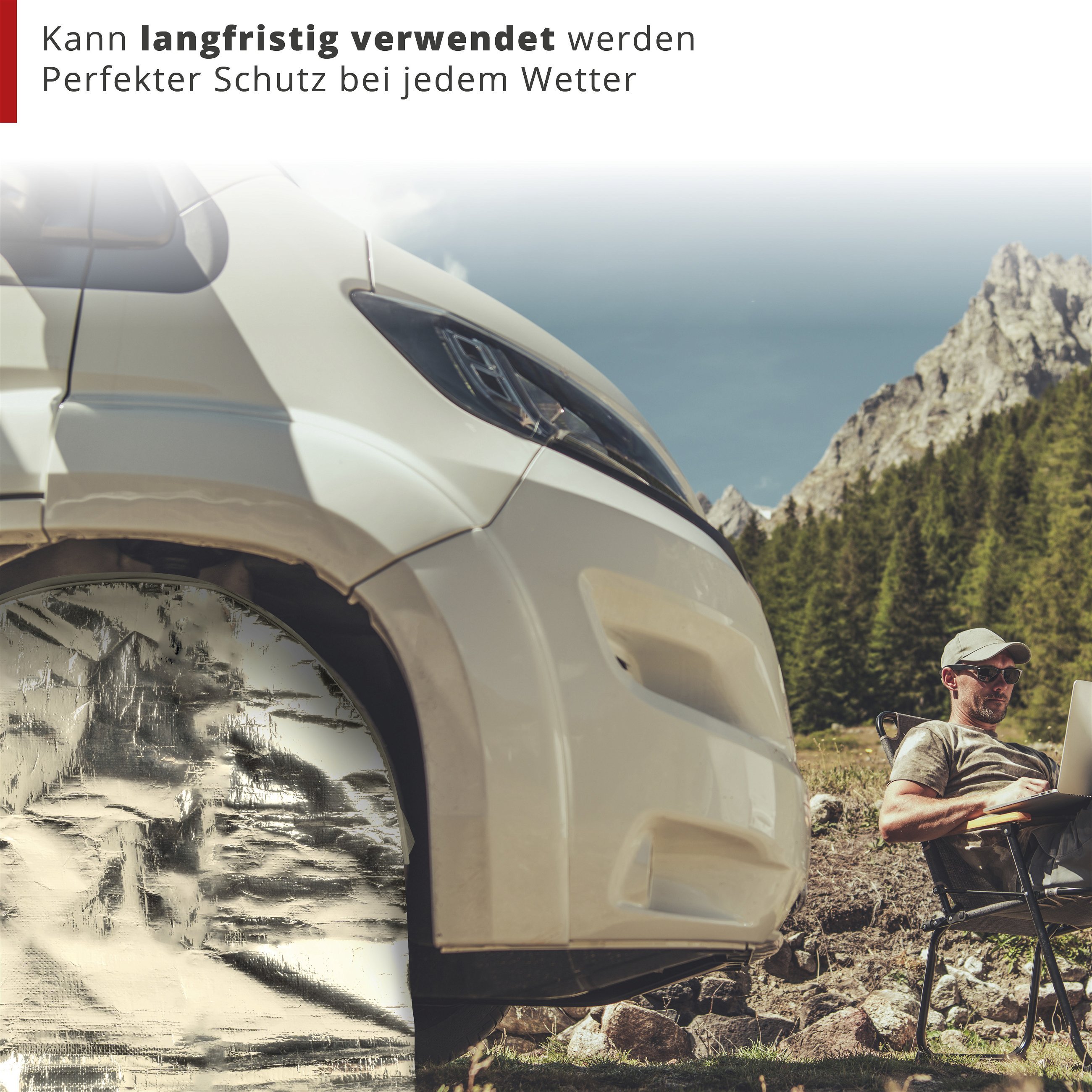 Reifen-Thermoradabdeckung, 2 Stück Radschutzhüllen bis 17 Zoll/195mm, Reifenabdeckung silber