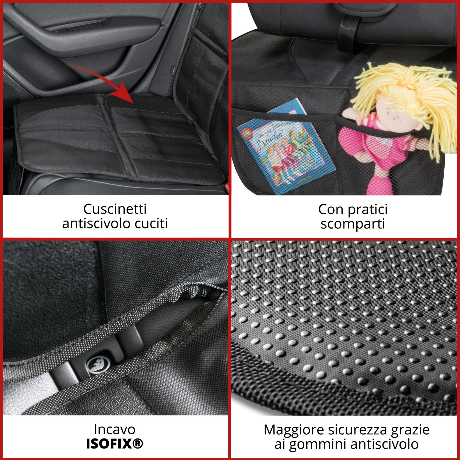 Cuscino per seggiolino George Premium, cuscinetto protettivo per bambini nero