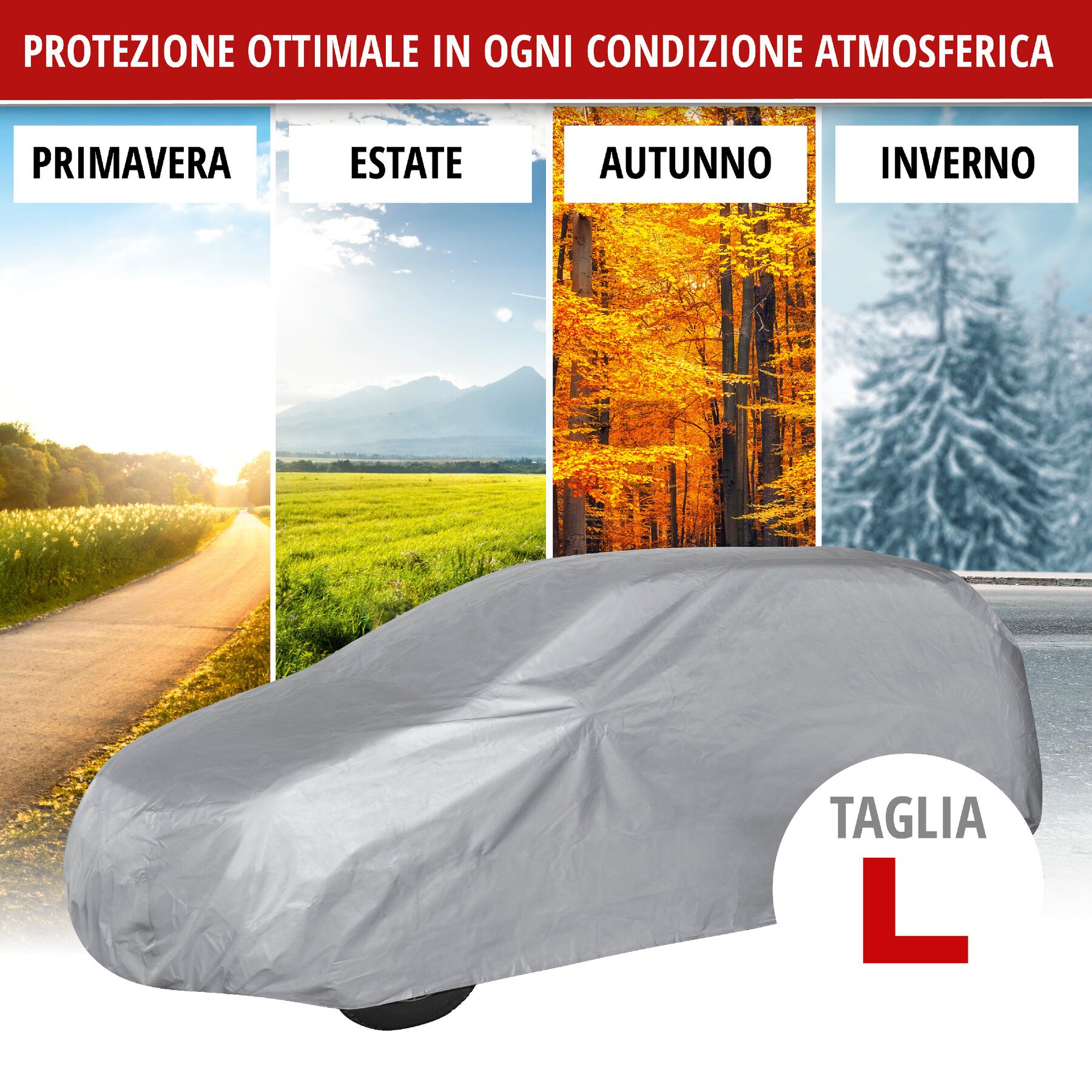 Telone protettivo All Weather Light Kombi Dimensioni garage completo L grigio chiaro
