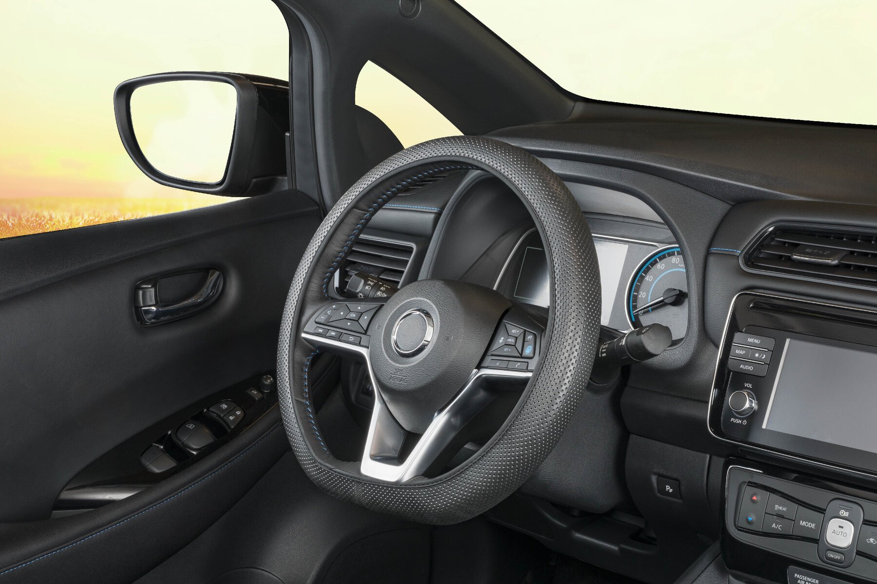 Steering wheel cover Soft Grip Hollow - 38 cm black