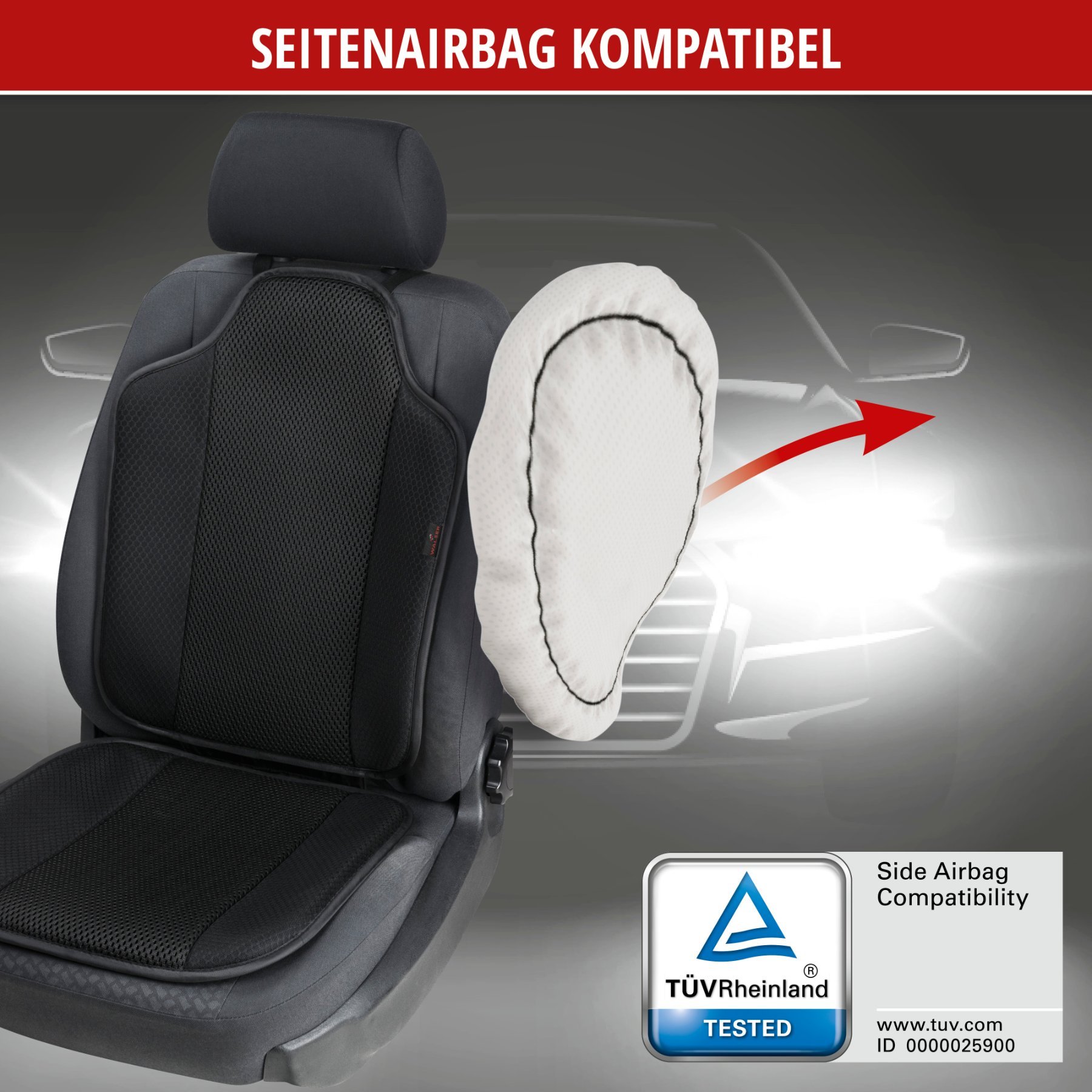 PKW Sitzauflage Aero-Spacer, Auto-Sitzaufleger schwarz