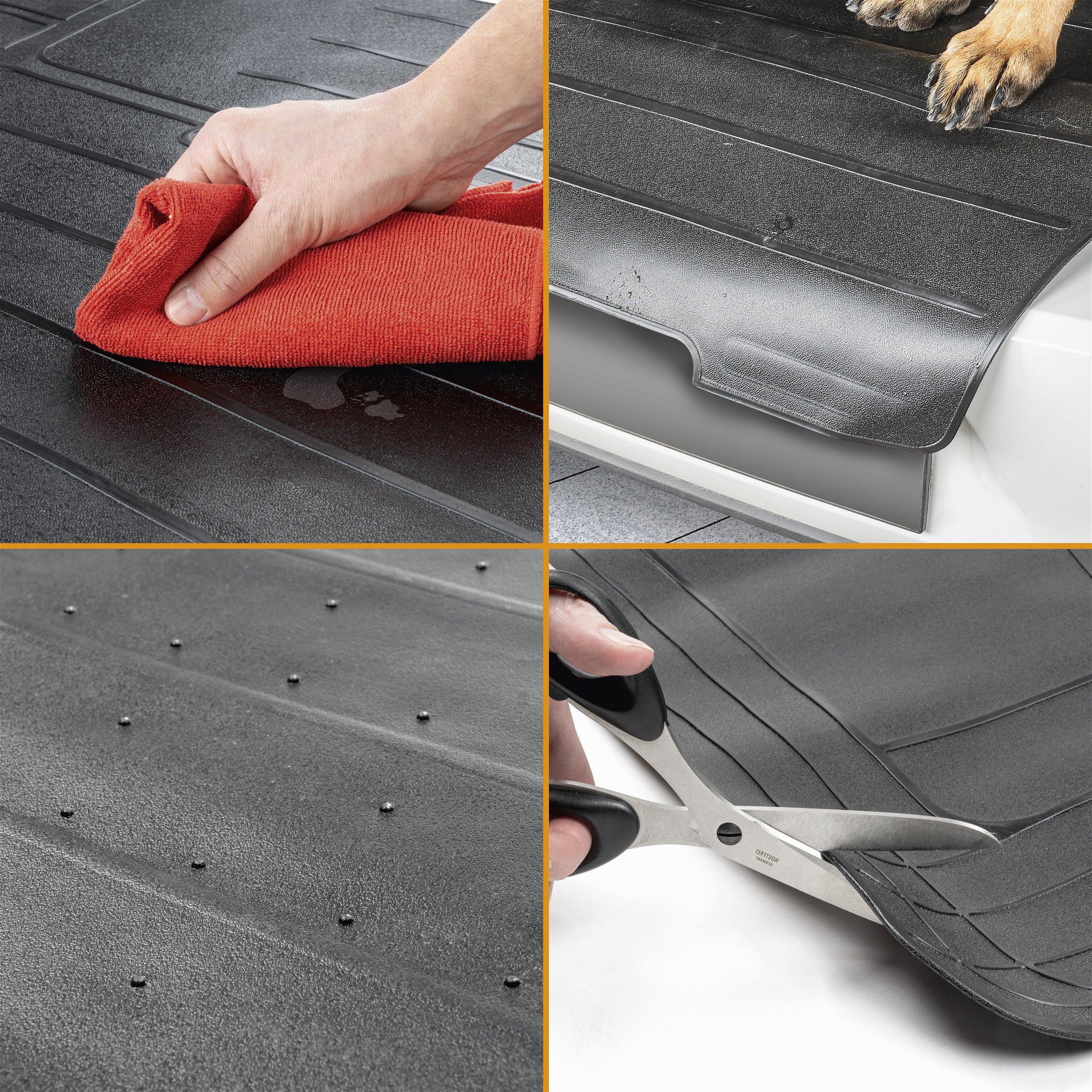 Tappetino per bagagliaio Bootguard con protezione della soglia di carico, vassoio del bagagliaio tagliabile a misura con protezione del paraurti 120x76+39cm